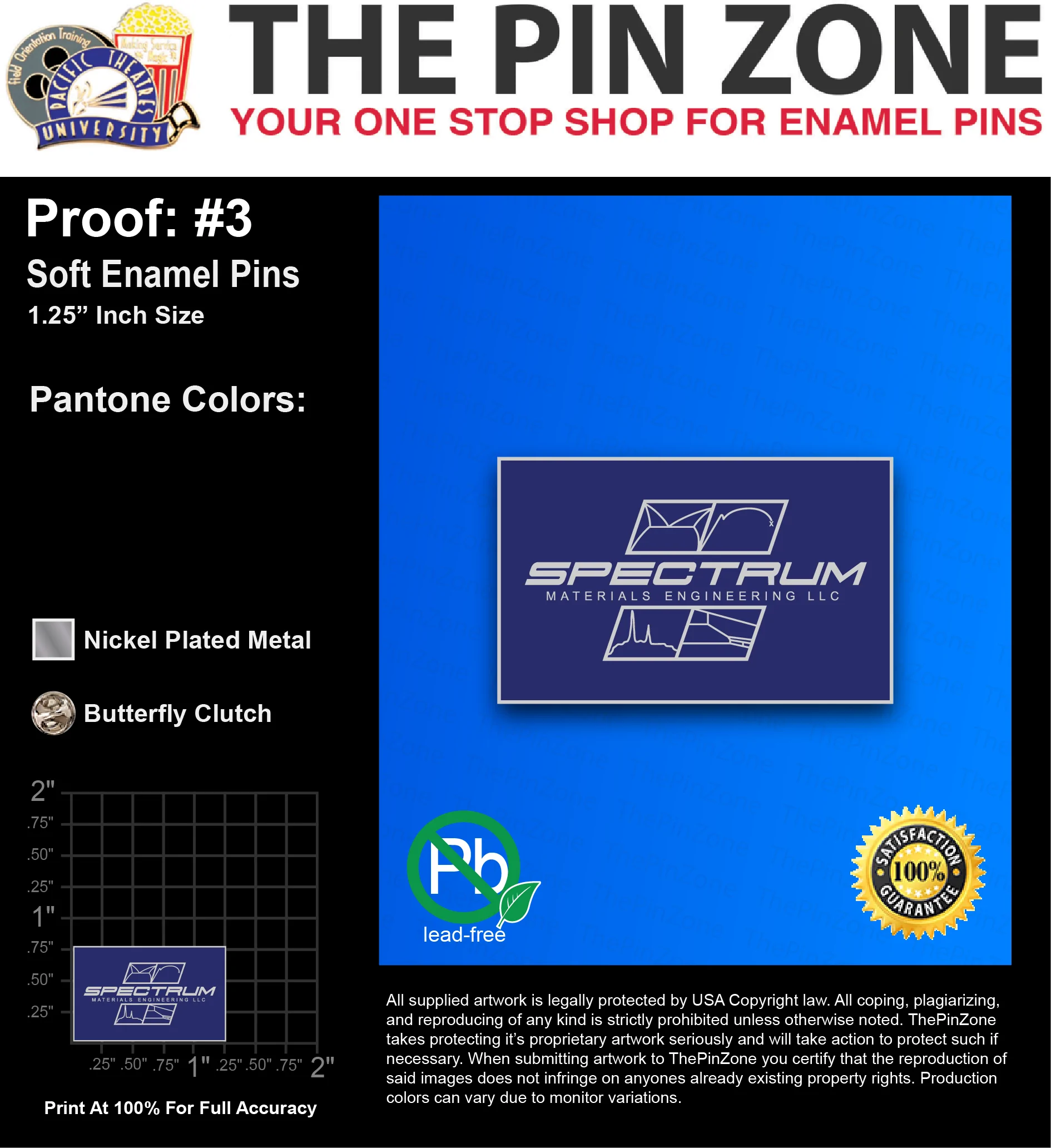 50 “DONALD B” LAPEL PINS: PROOF #3