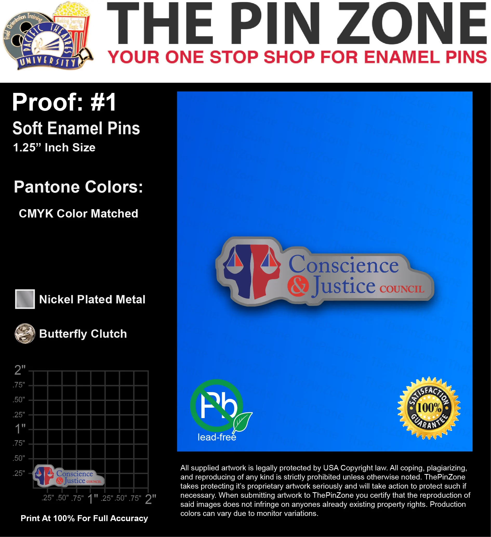 25 “ERICA K” LAPEL PINS: PROOF #1