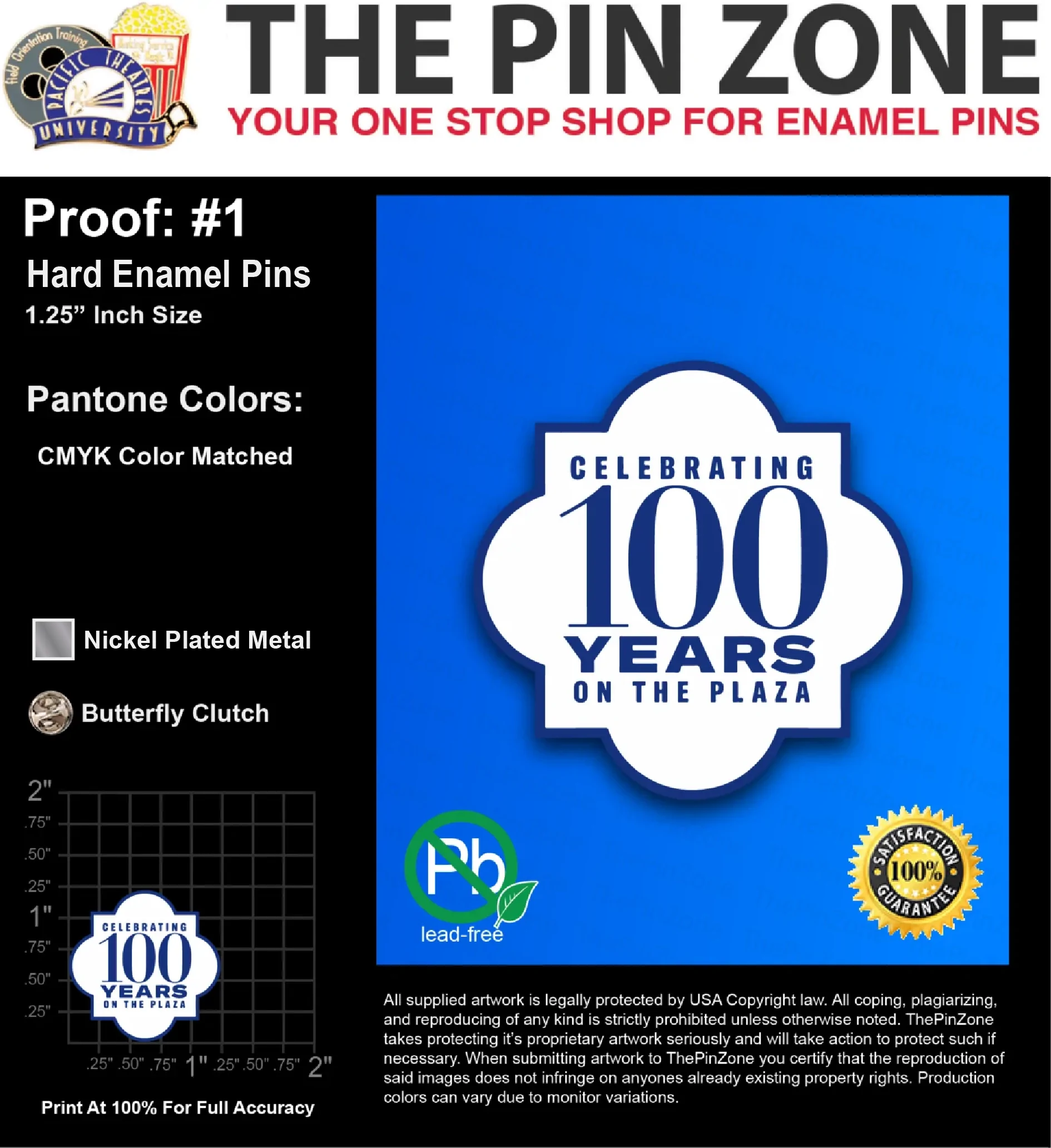 300 “JACLYN M” LAPEL PINS: PROOF #1