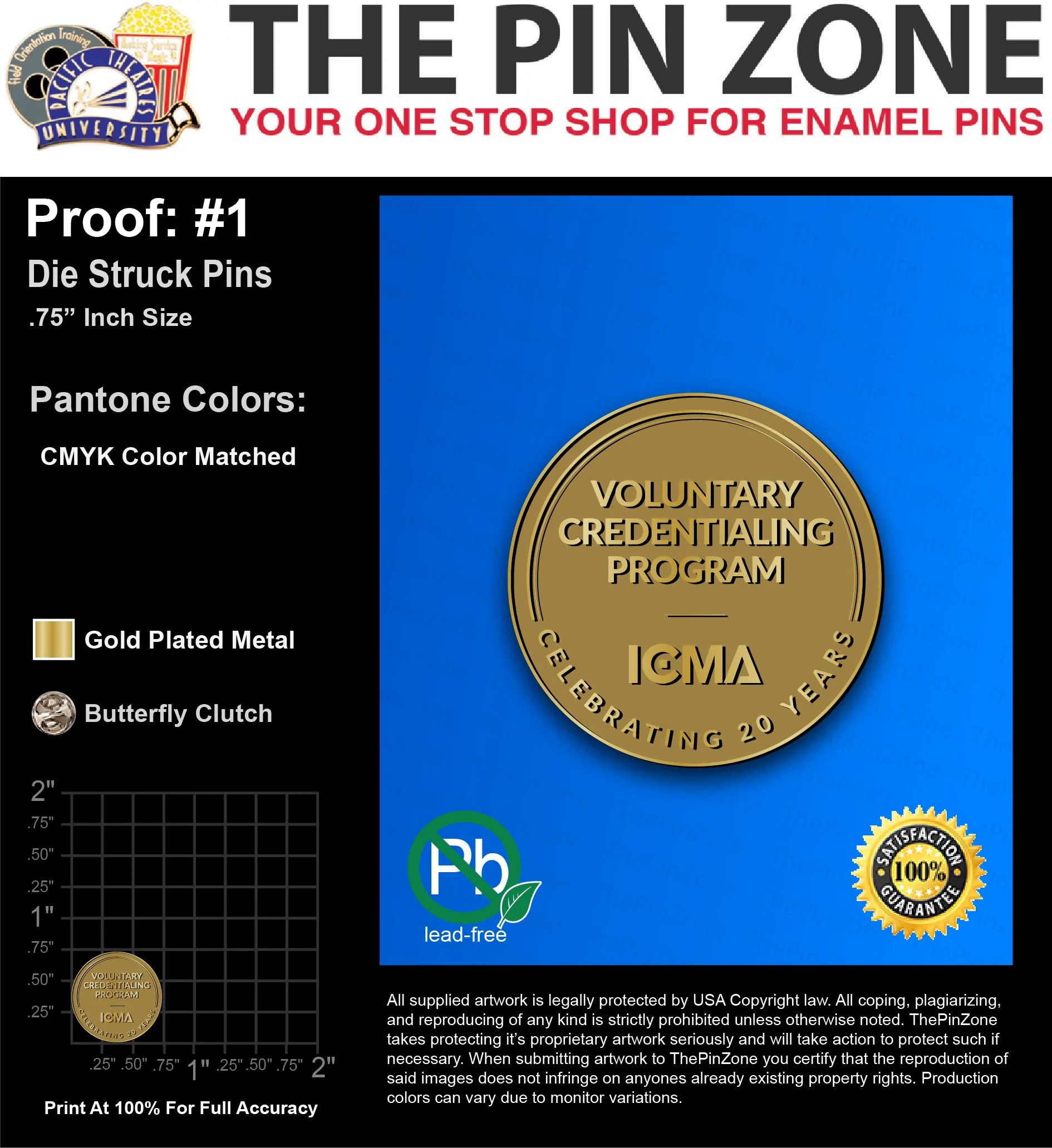 50 “JENESE J” LAPEL PINS: PROOF #1