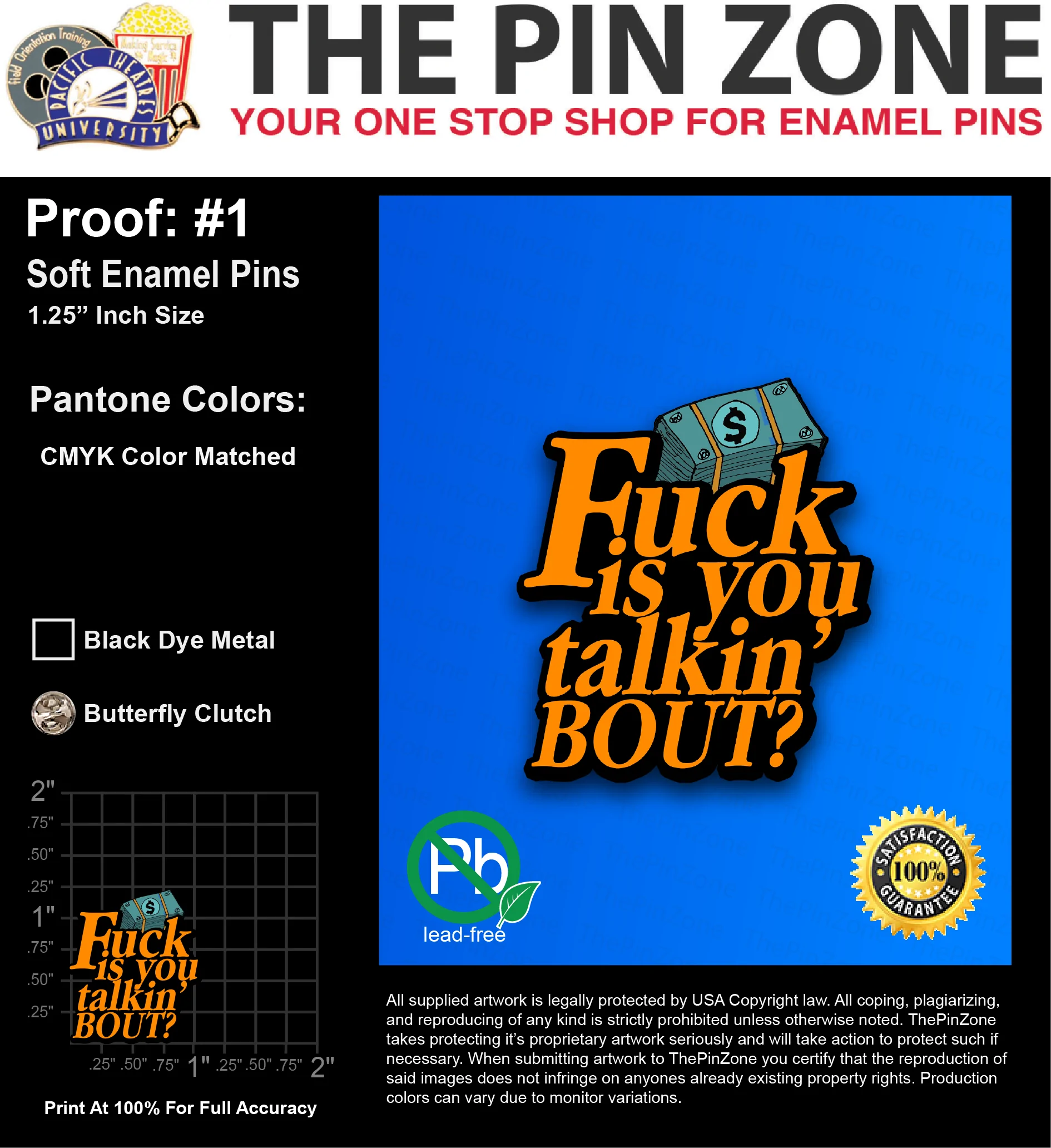 300 “JOHN S” LAPEL PINS: PROOF #1