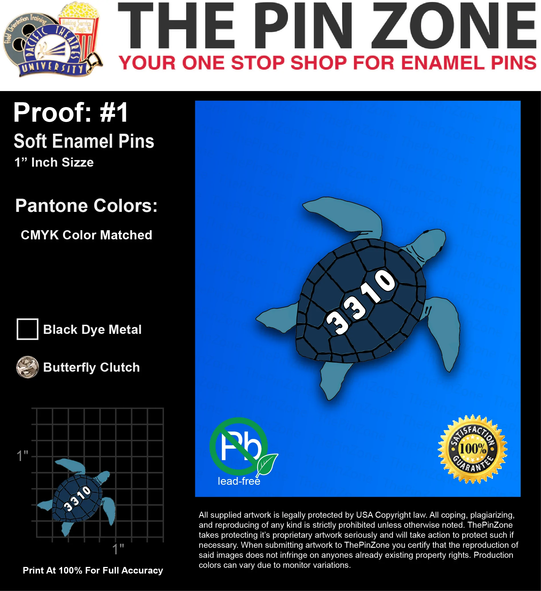 100 “KAREN M” LAPEL PINS: PROOF #1