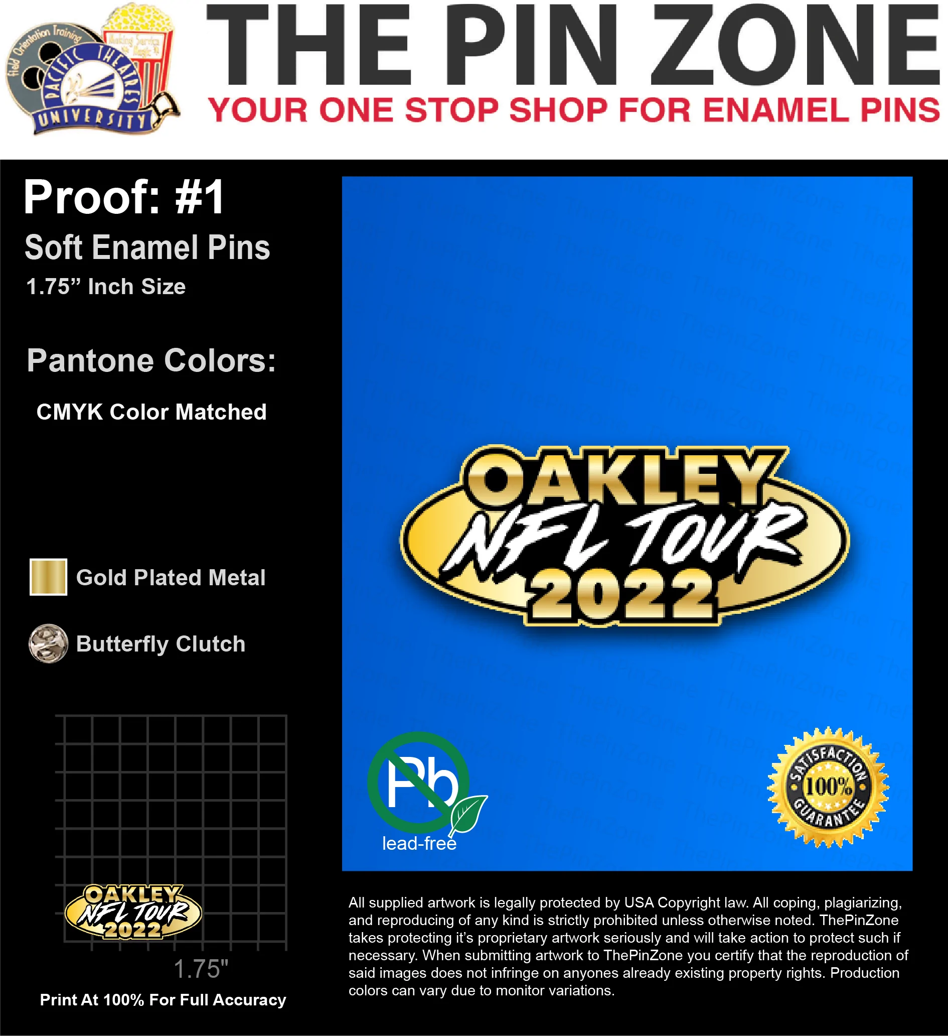 2500 “PHIL S” LAPEL PINS: PROOF #1