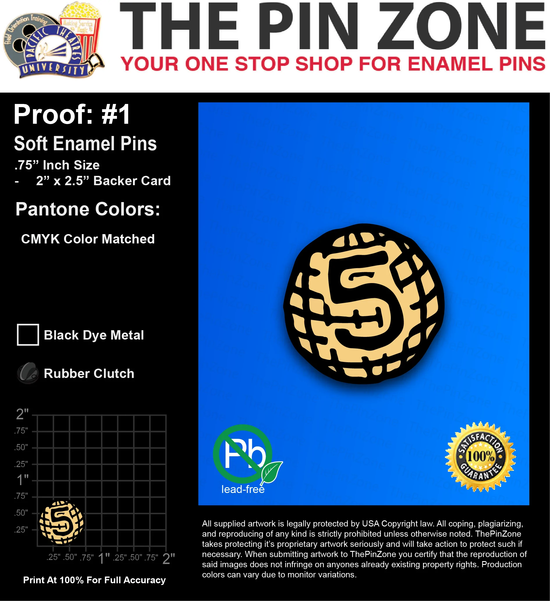 1000 “AJ V” LAPEL PINS PROOF #1
