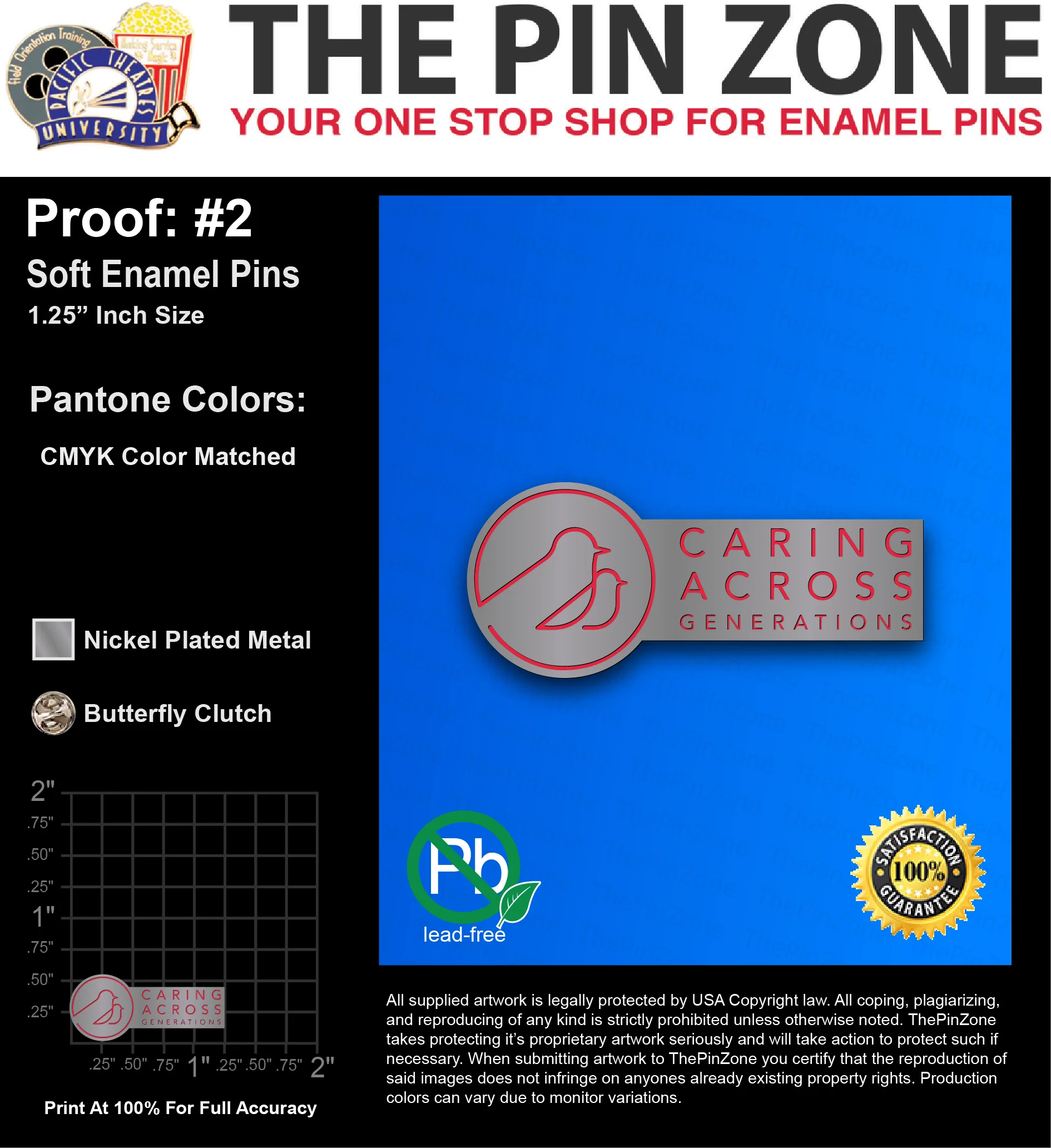 50 “CONNOR S” LAPEL PINS: PROOF #2