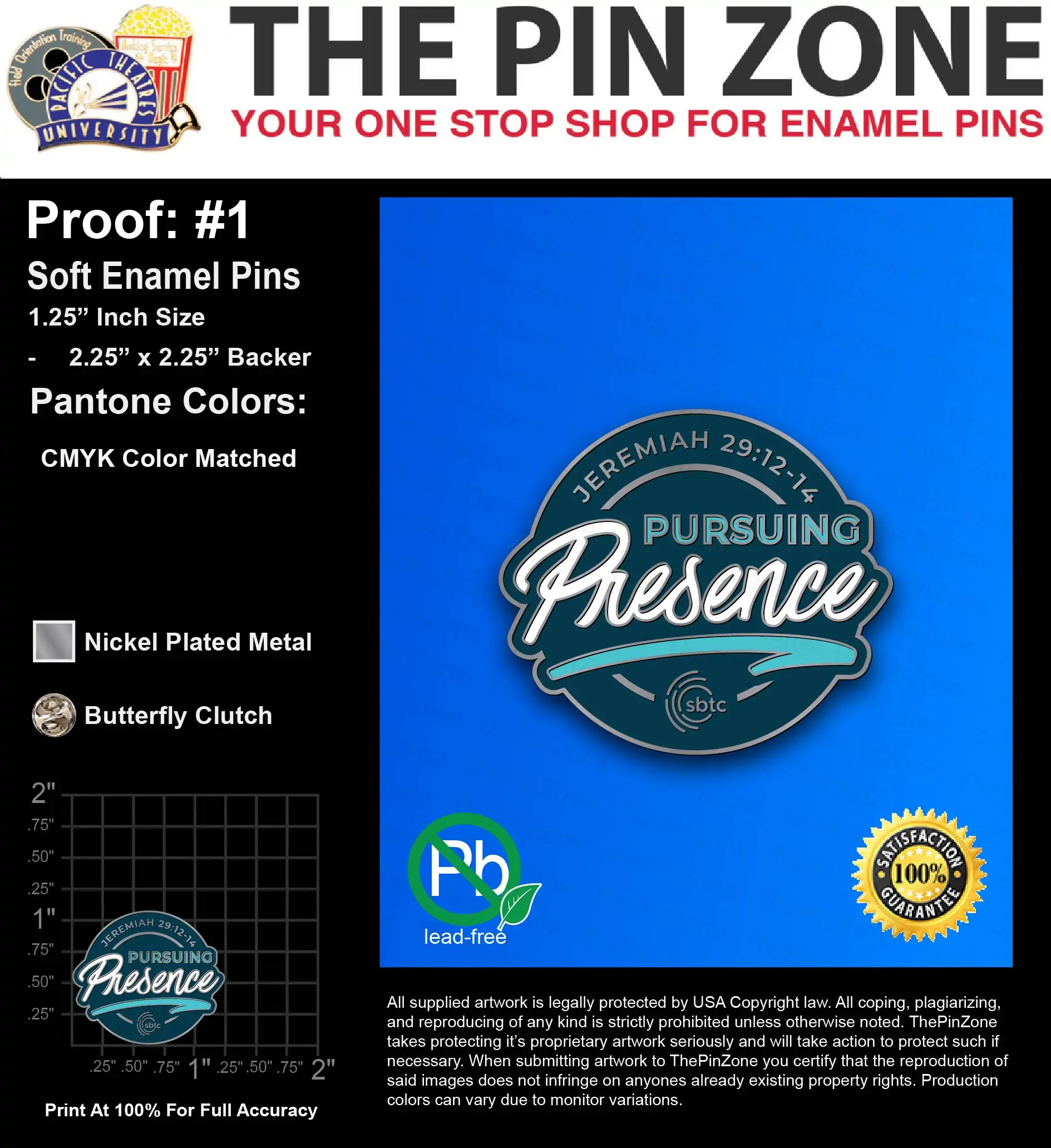 1500 “FAITH S” LAPEL PINS: PROOF #1