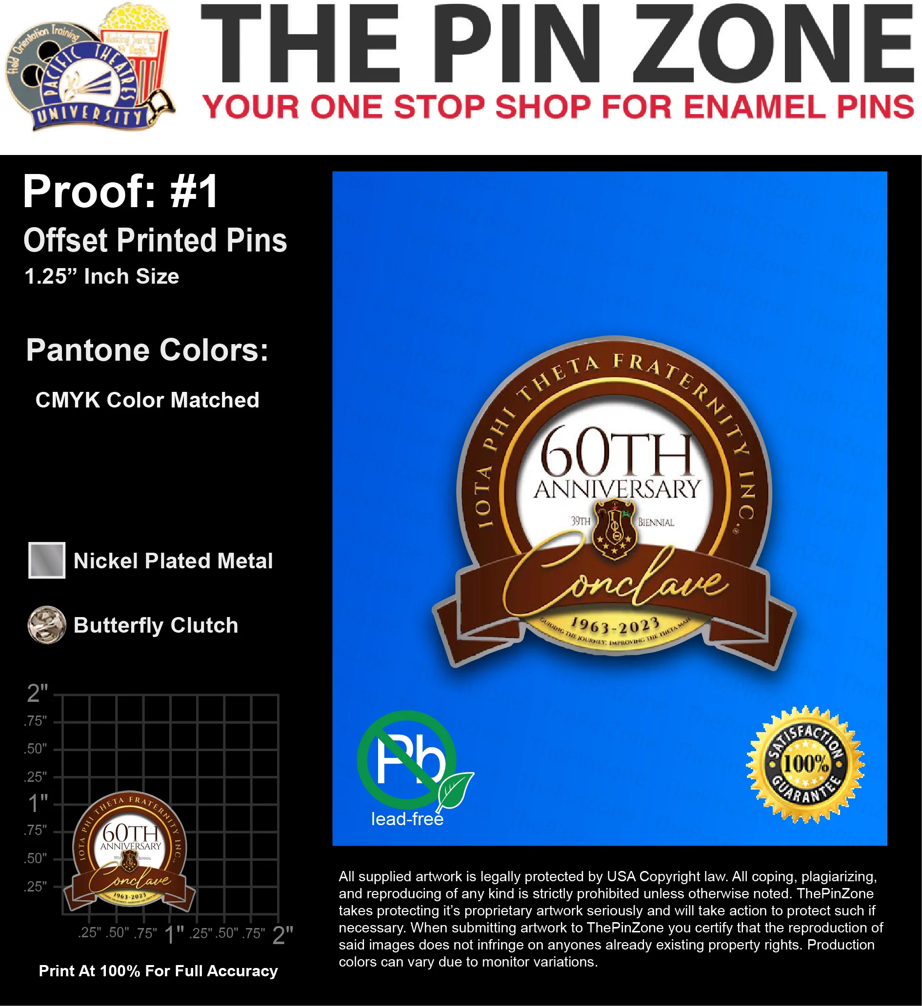 150 “IPT F” LAPEL PINS: PROOF #1