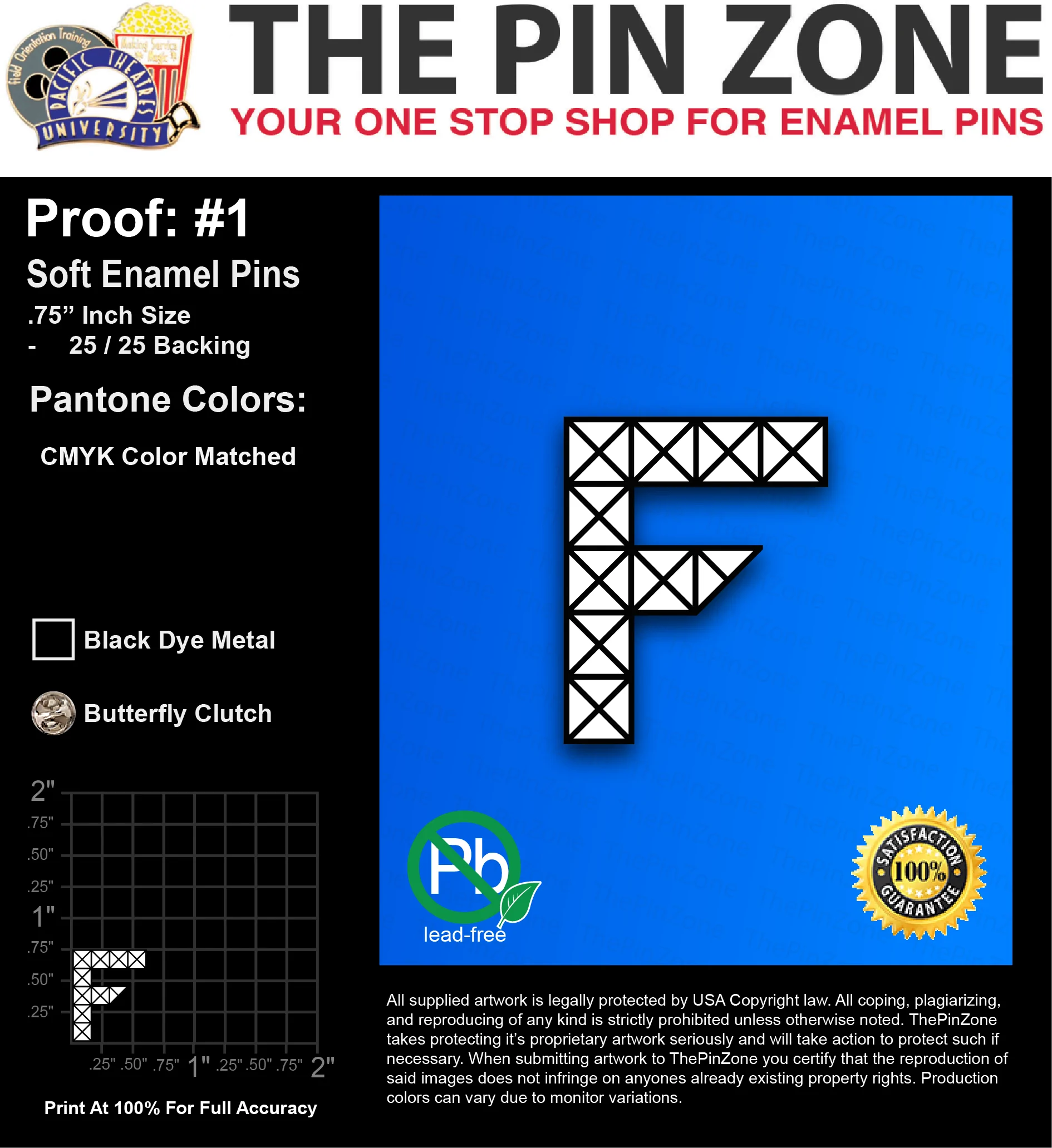 25 “JACK S” LAPEL PINS: PROOF #1