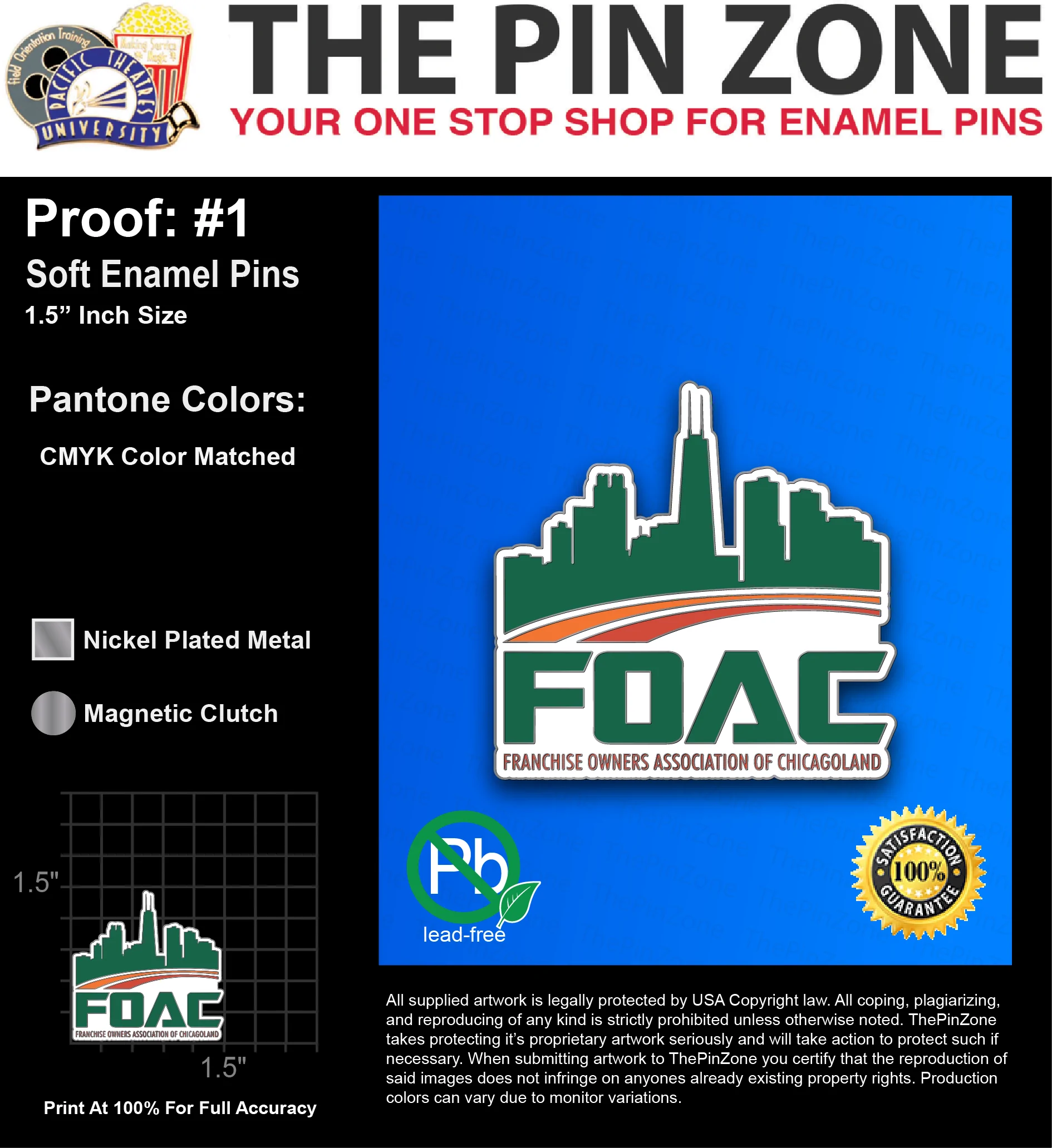 50 “KATEN P” LAPEL PINS: PROOF #1
