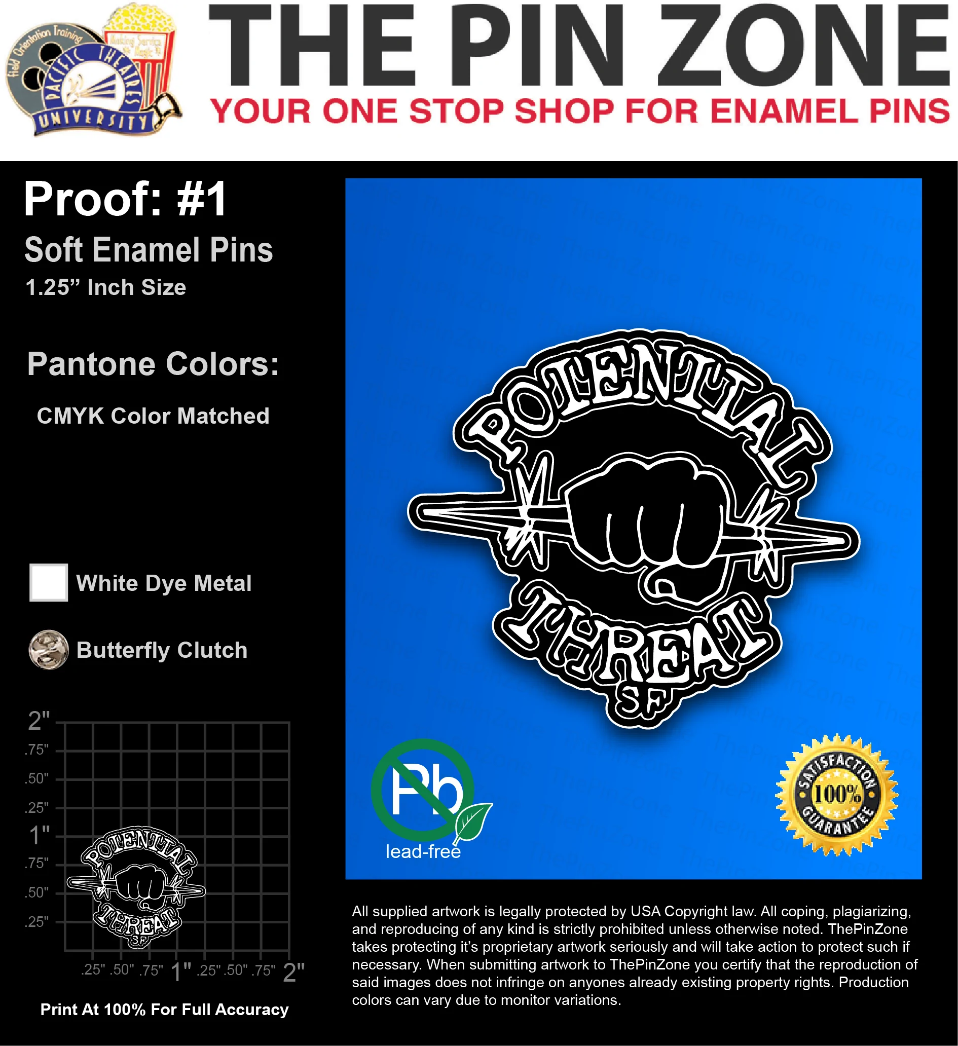 50 “KENNY N” LAPEL PINS: PROOF #1
