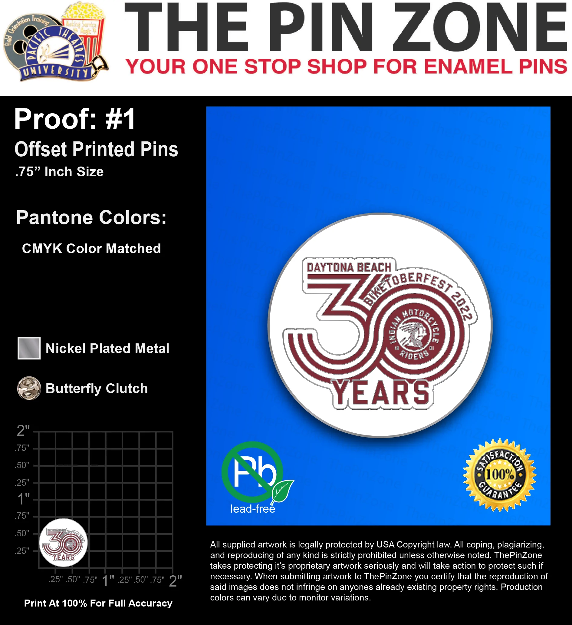500 “KRISTY B” LAPEL PINS: PROOF #1