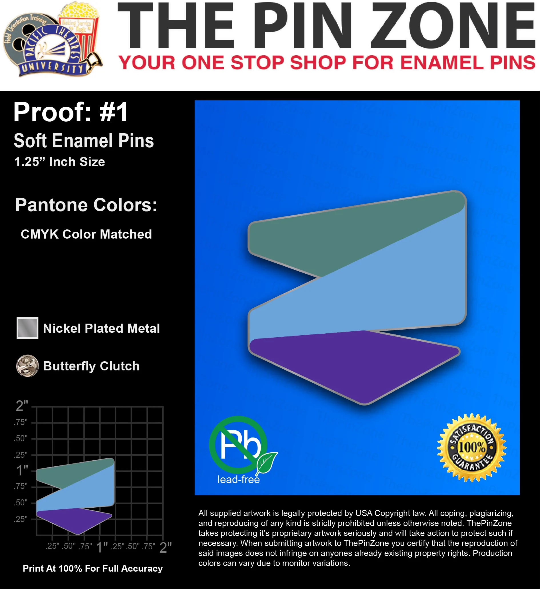 300 “LYNN R” LAPEL PINS: PROOF #1