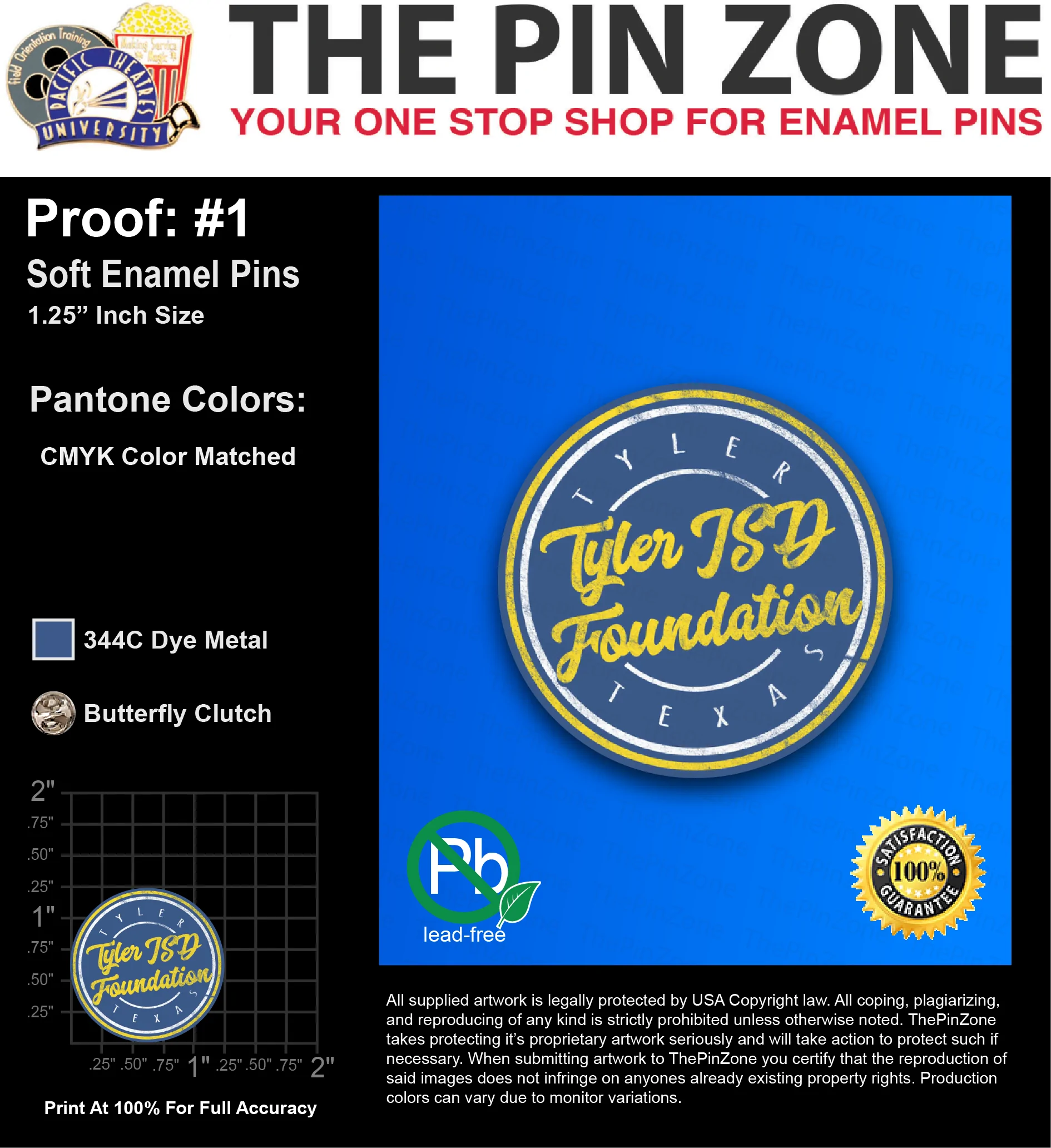 300 “SUZETTE F” LAPEL PINS: PROOF #1