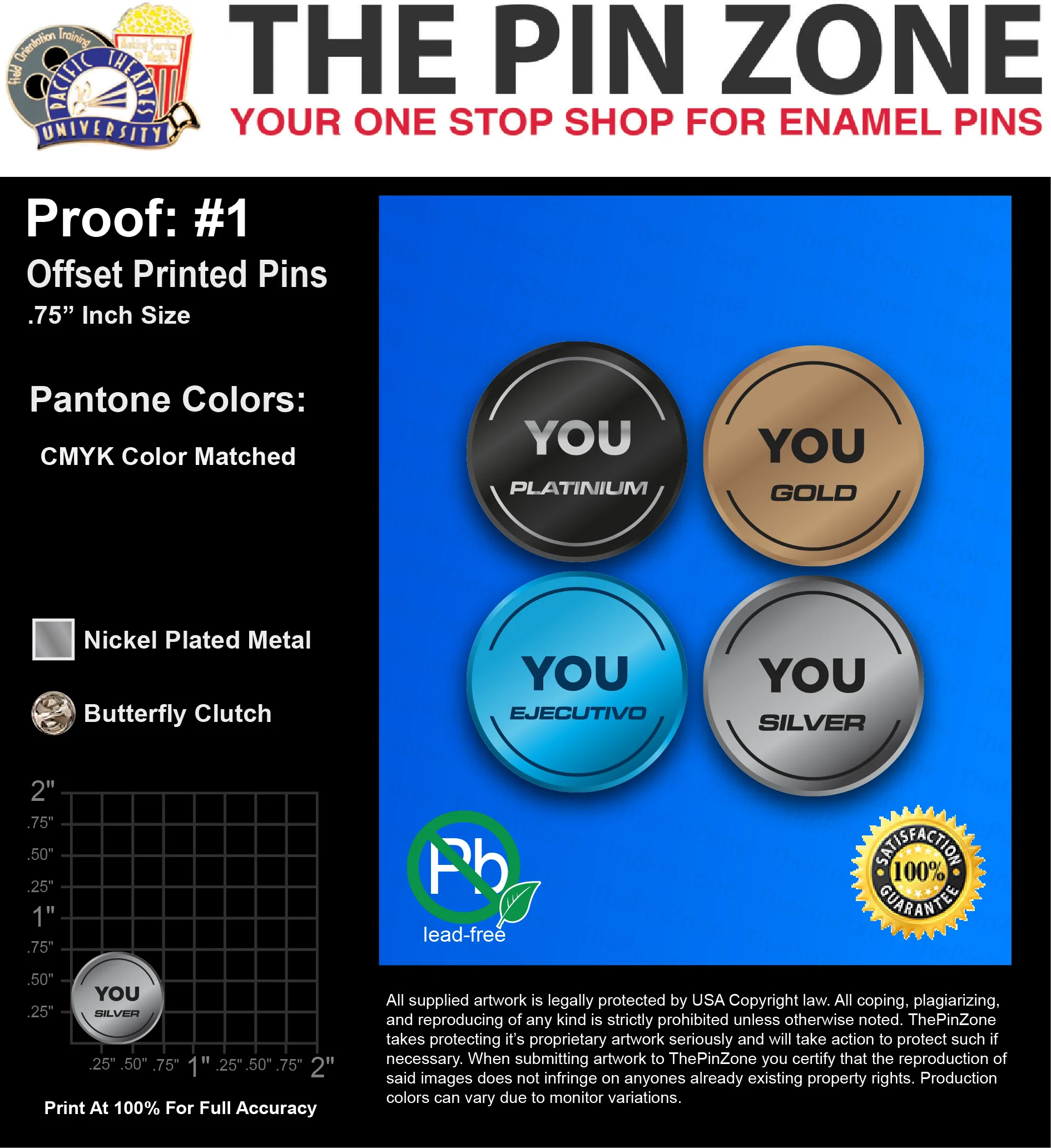 125 “ANNA H” LAPEL PINS: PROOF #1