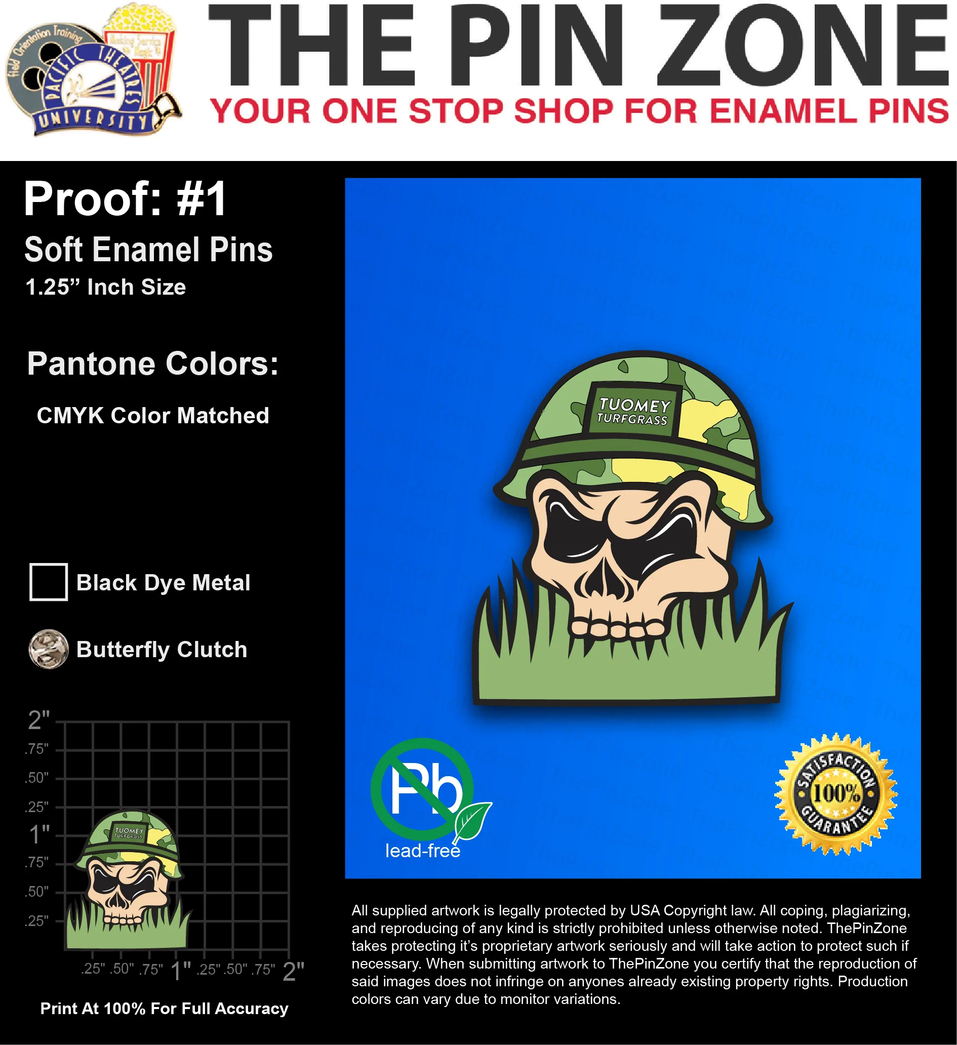 25 “MICHAEL T” LAPEL PINS: PROOF #1