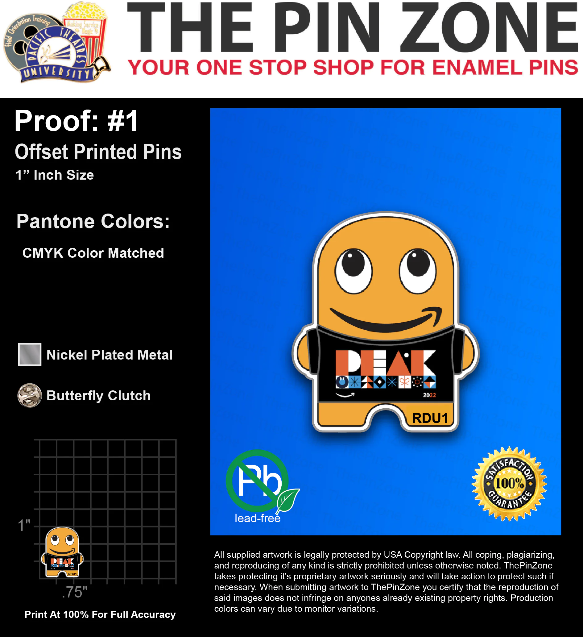 3000 “NARIQ J” LAPEL PINS: PROOF #1