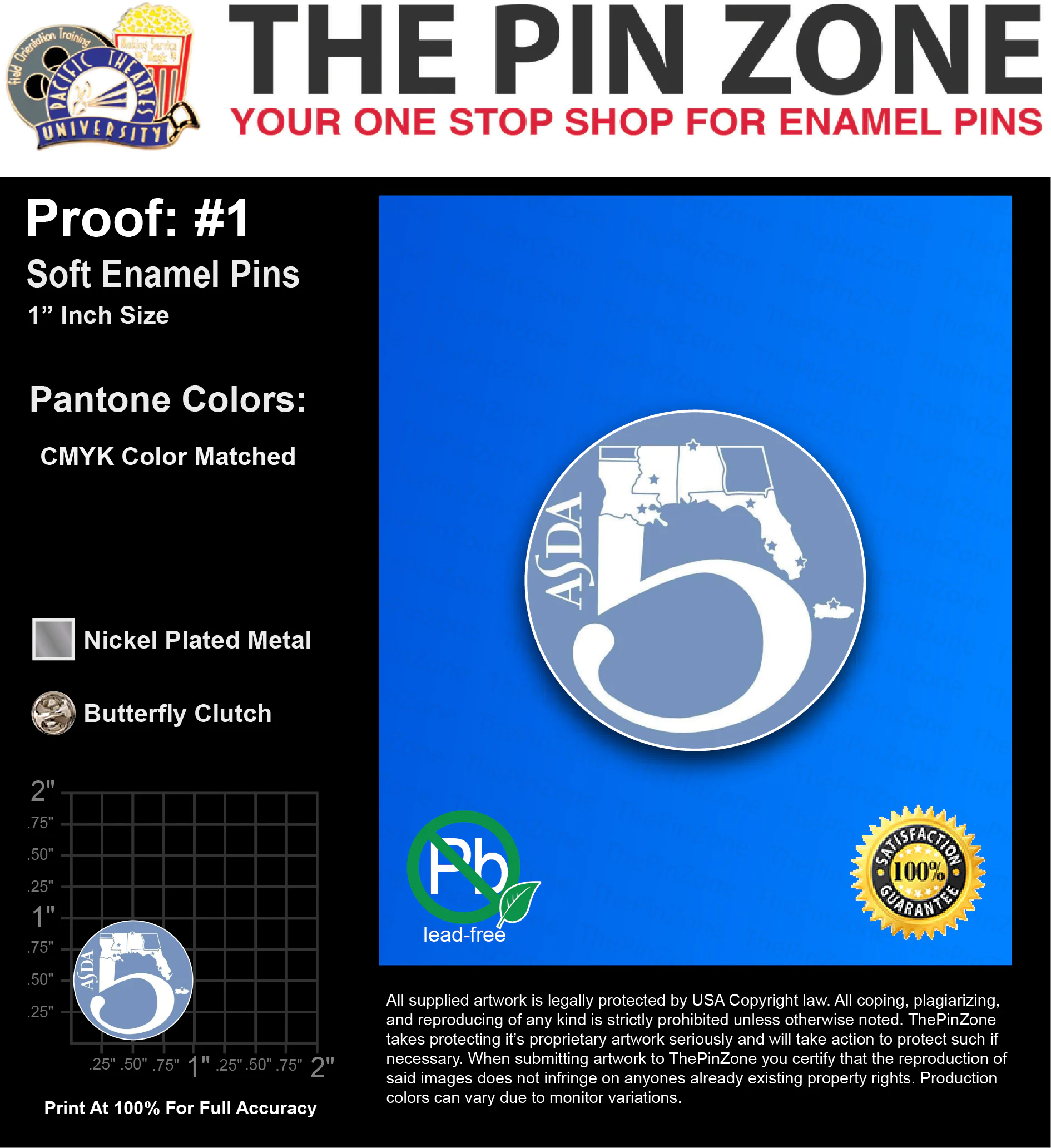 300 “VICTORIA D” LAPEL PINS: PROOF #1