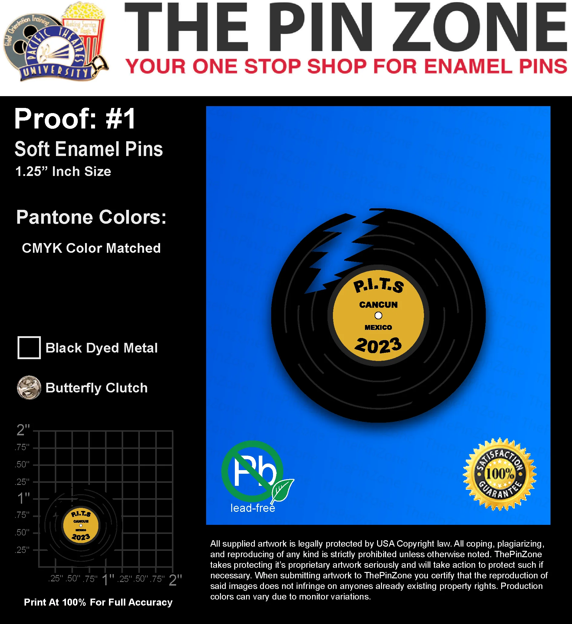 300 “ANDREW M” LAPEL PINS: PROOF #1