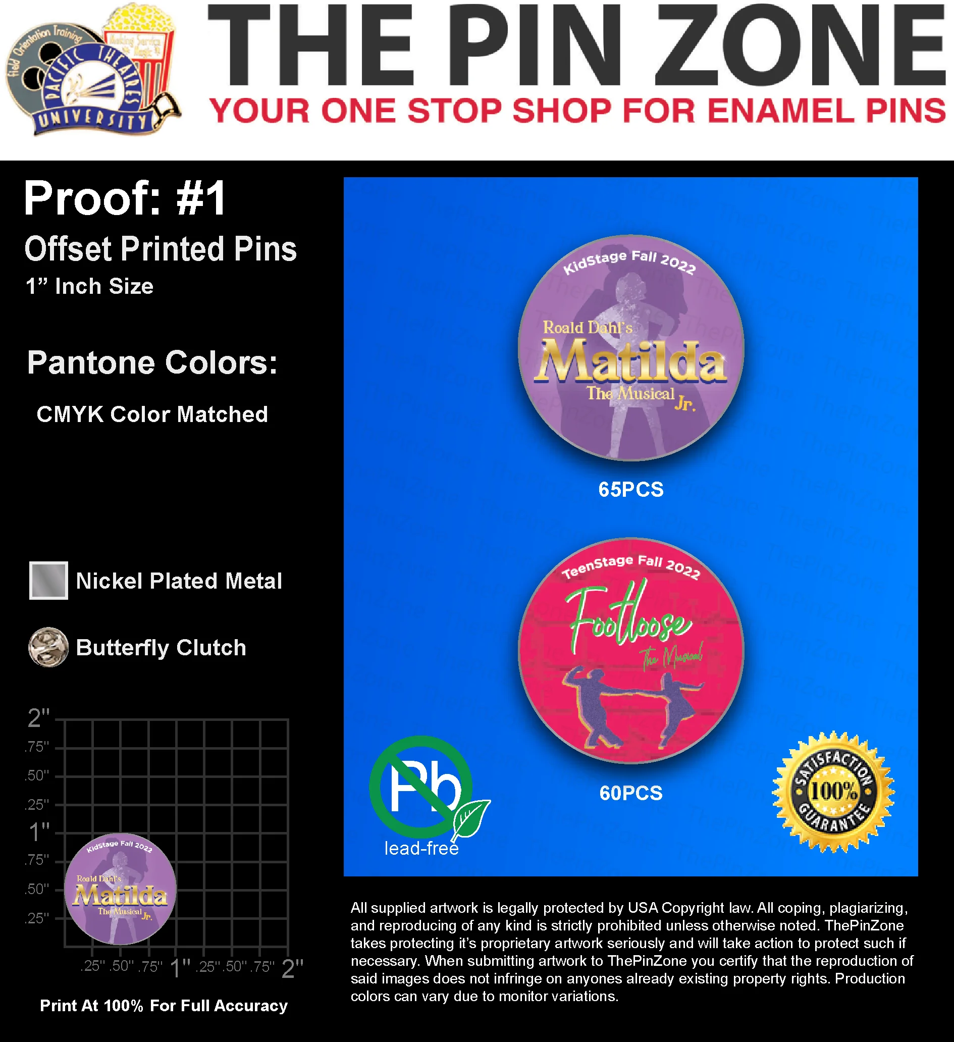 125 “ANNA H” LAPEL PINS: PROOF #1