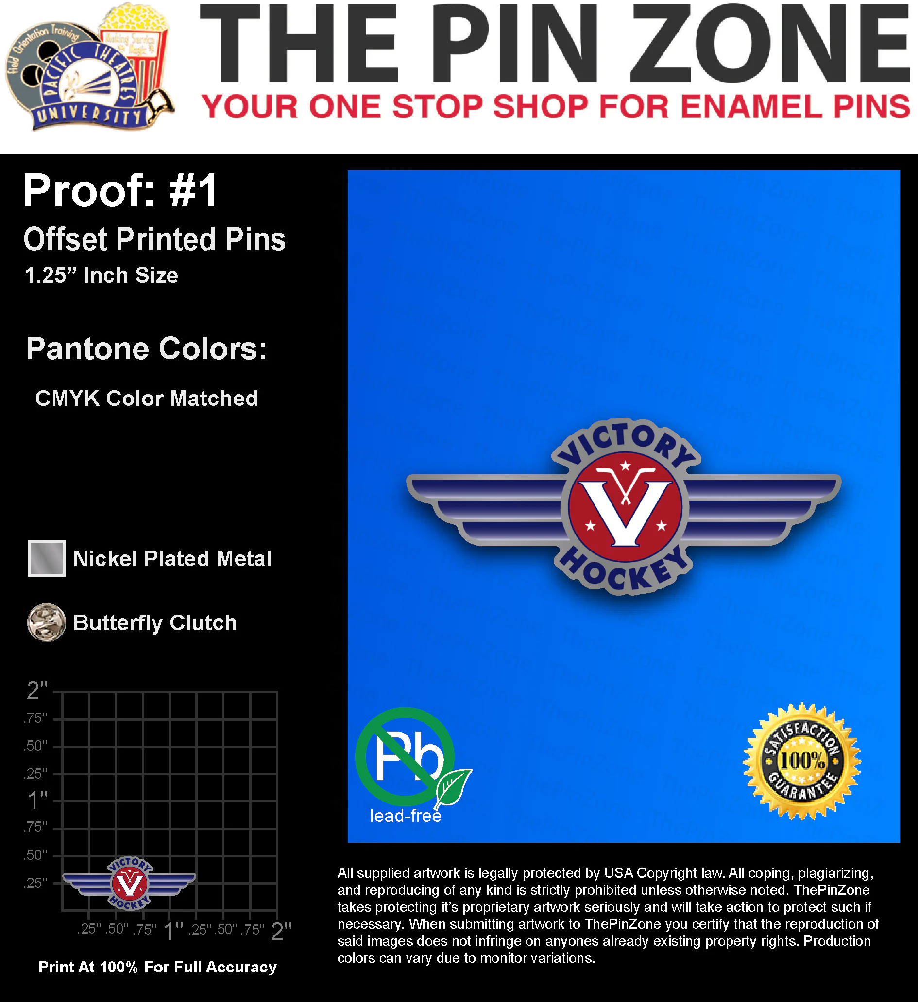 325 “JEANIE C” LAPEL PINS: PROOF #1