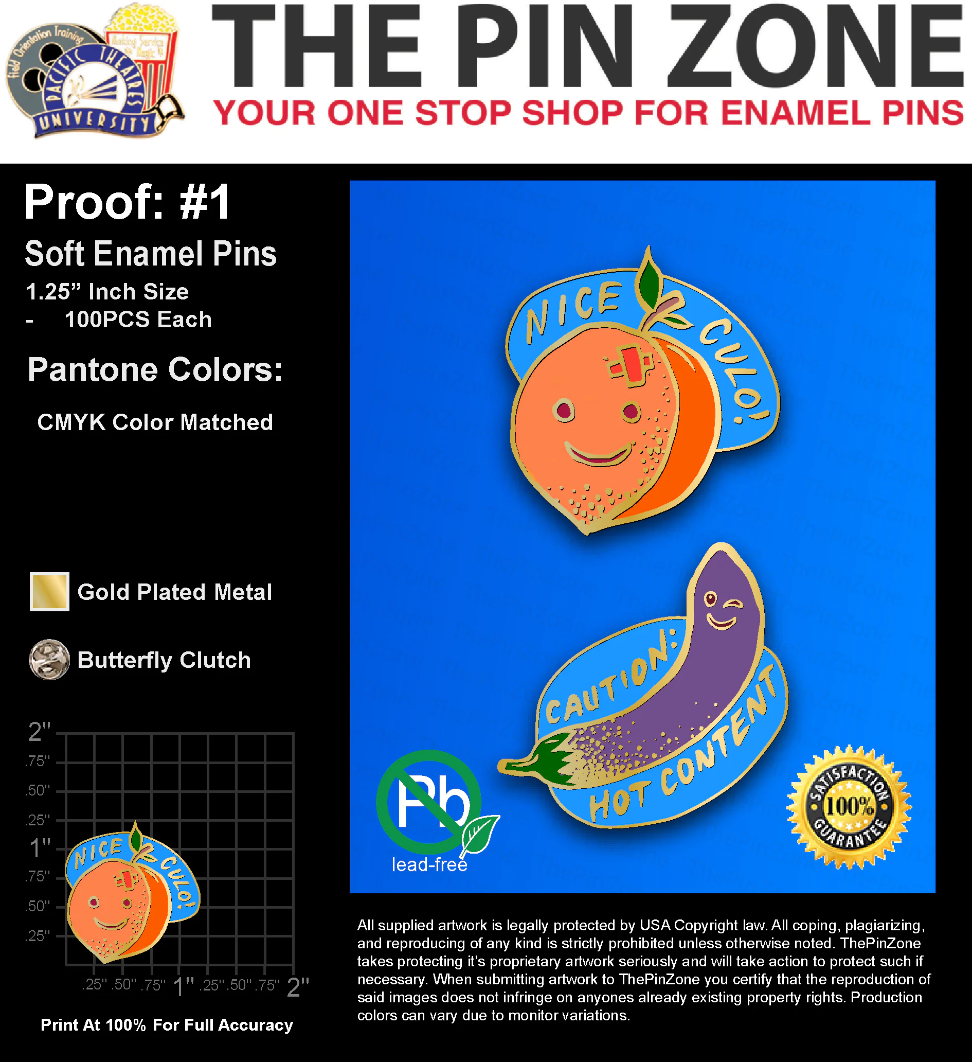 200 “JOSE V” LAPEL PINS: PROOF #1