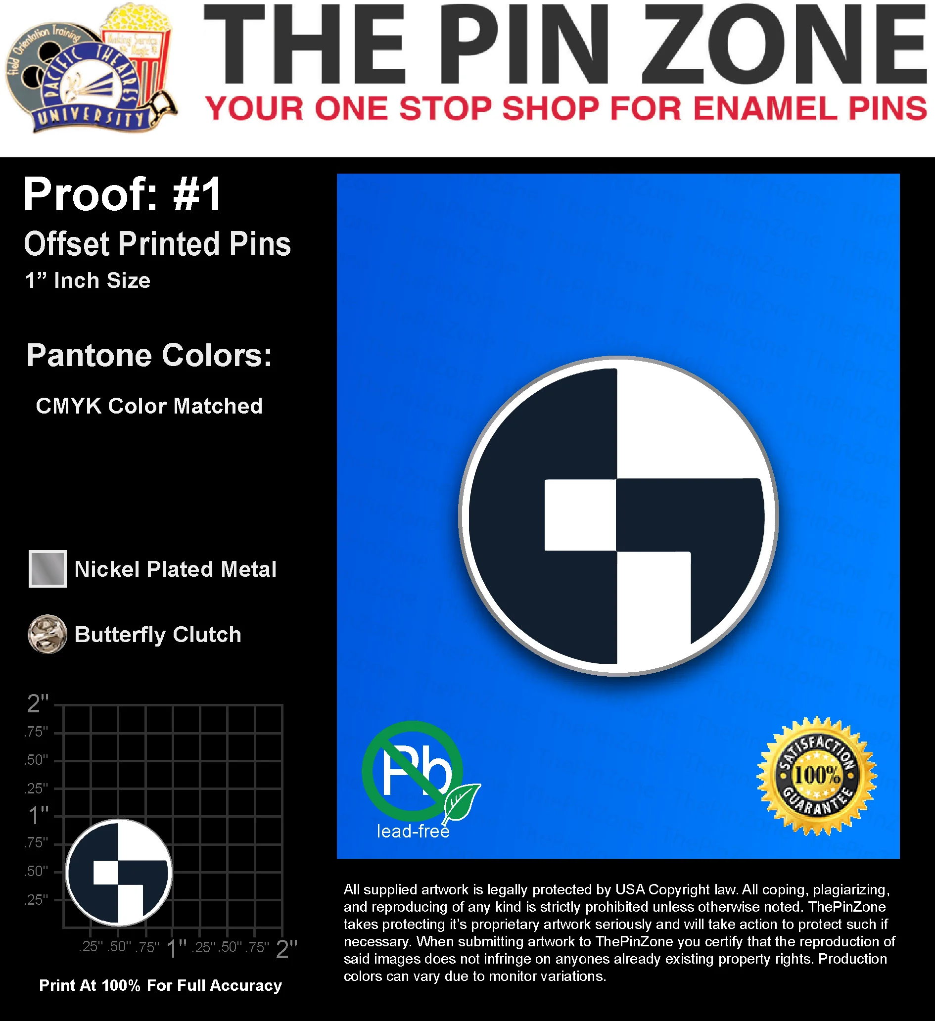 300 "MARRISSA Gโ LAPEL PINS: PROOF #1