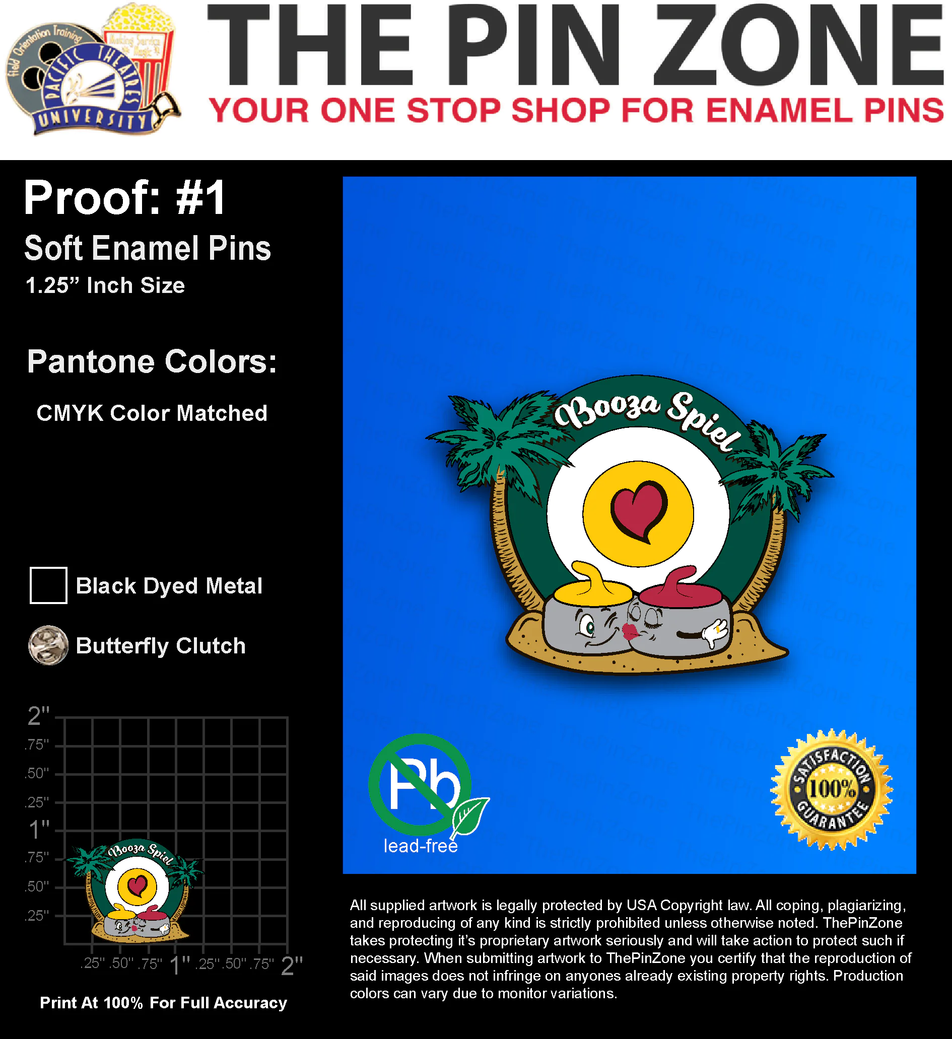 150 “NICOLE B” LAPEL PINS: PROOF #1