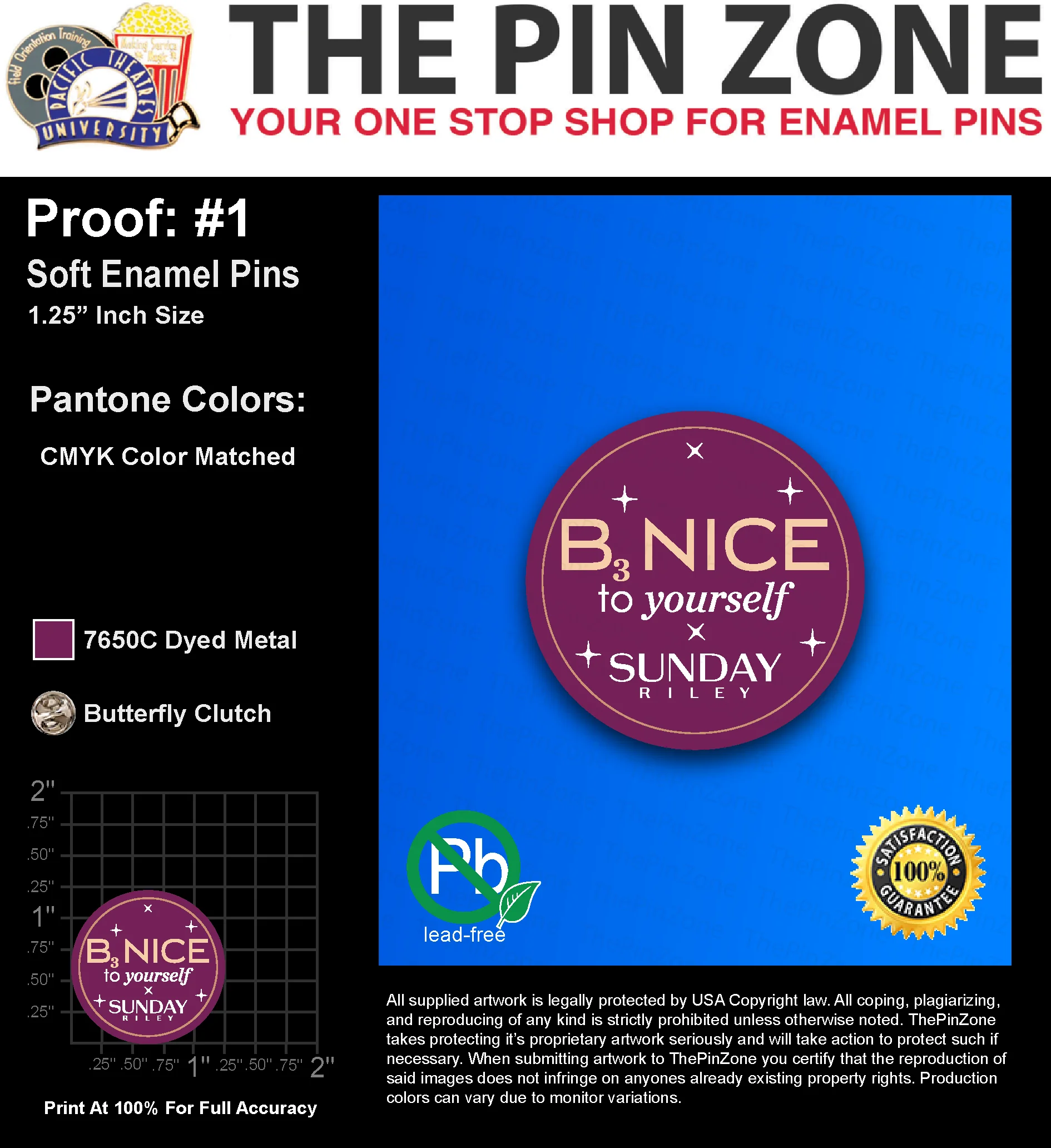 4000 “SHARON K” LAPEL PINS: PROOF #1