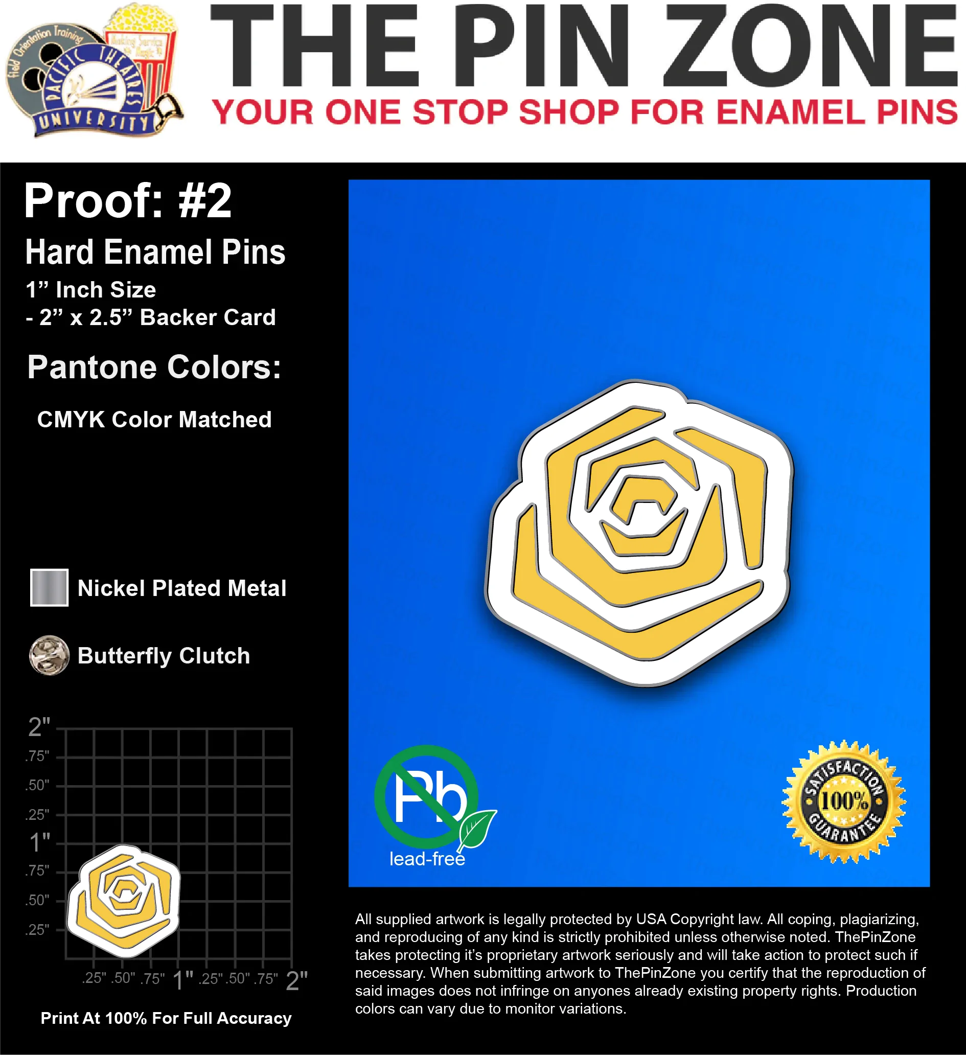 100 “STEVE G” LAPEL PINS: PROOF #2