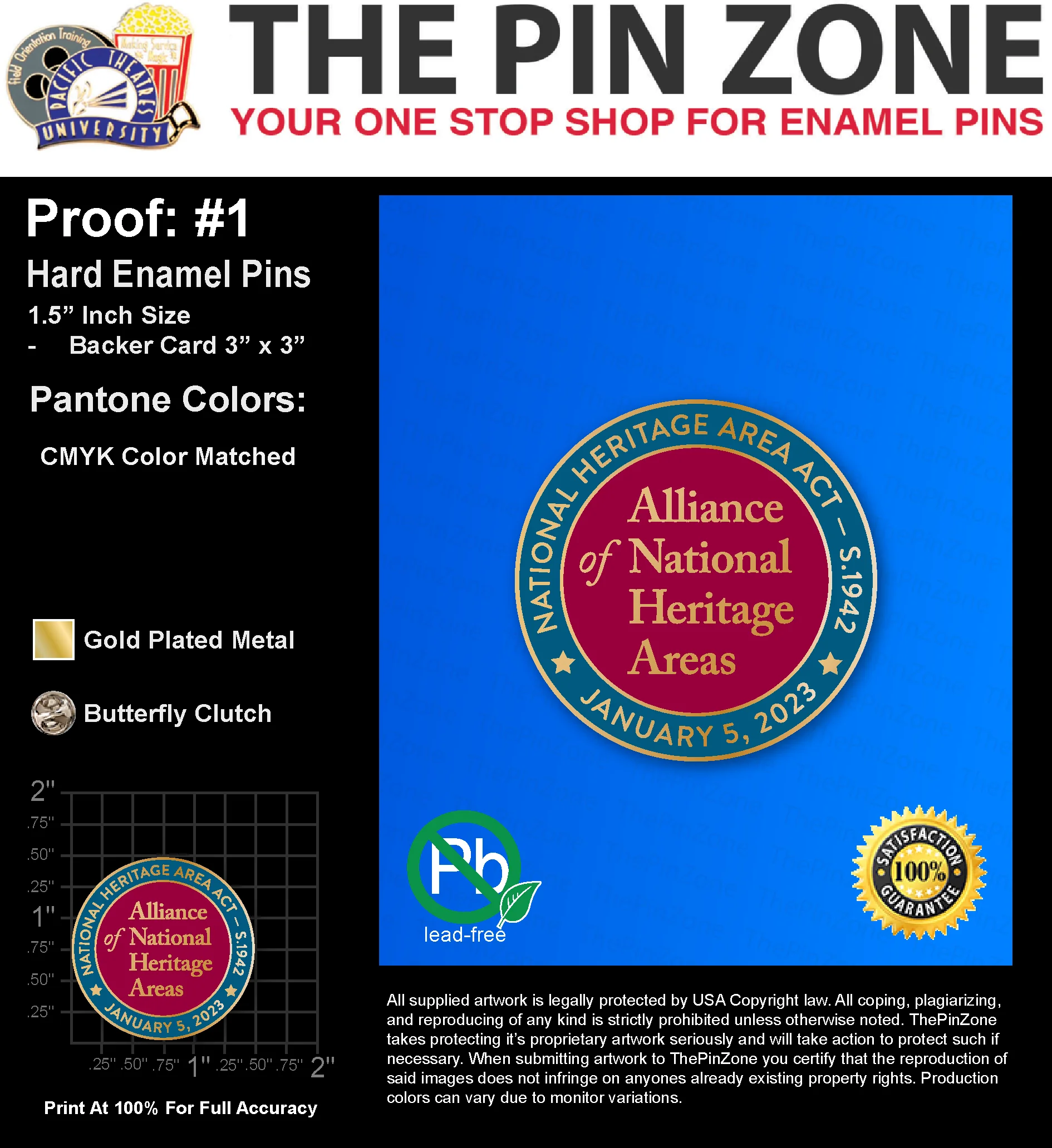 350 “BRANDI R” LAPEL PINS: PROOF #1