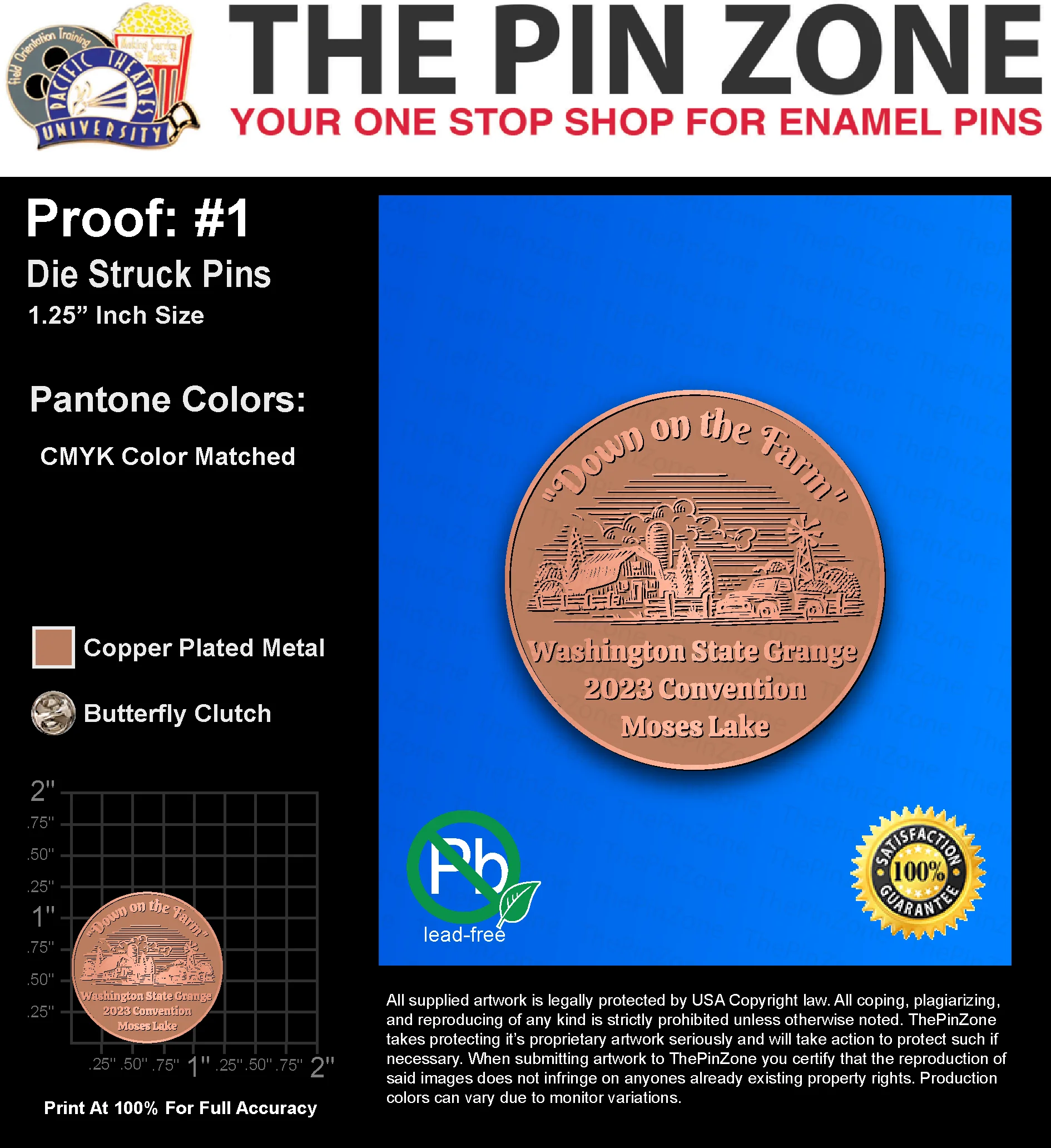 200 “BRITTNEY P” LAPEL PINS: PROOF #1