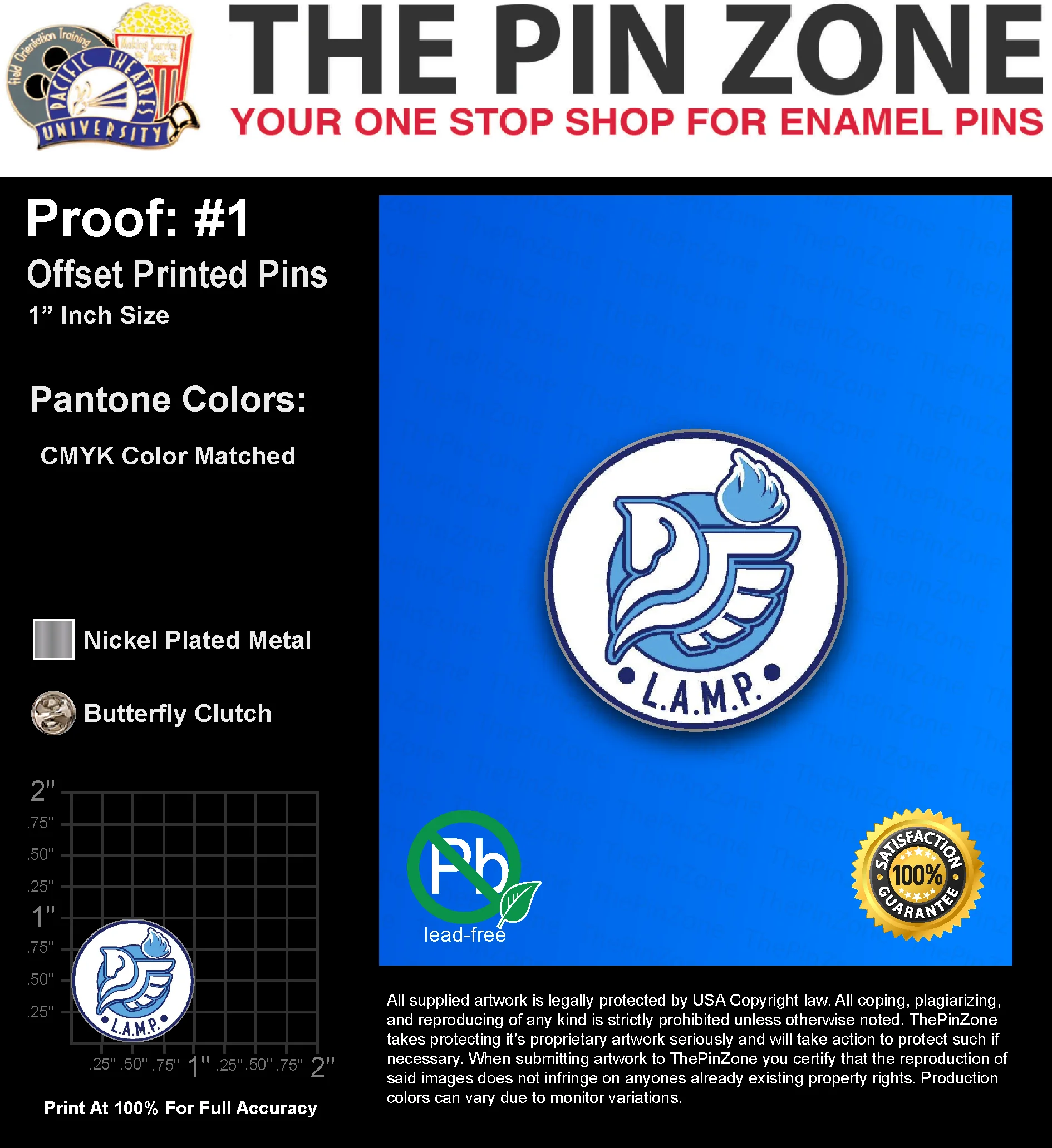 25 “CLARK R” LAPEL PINS: PROOF #1