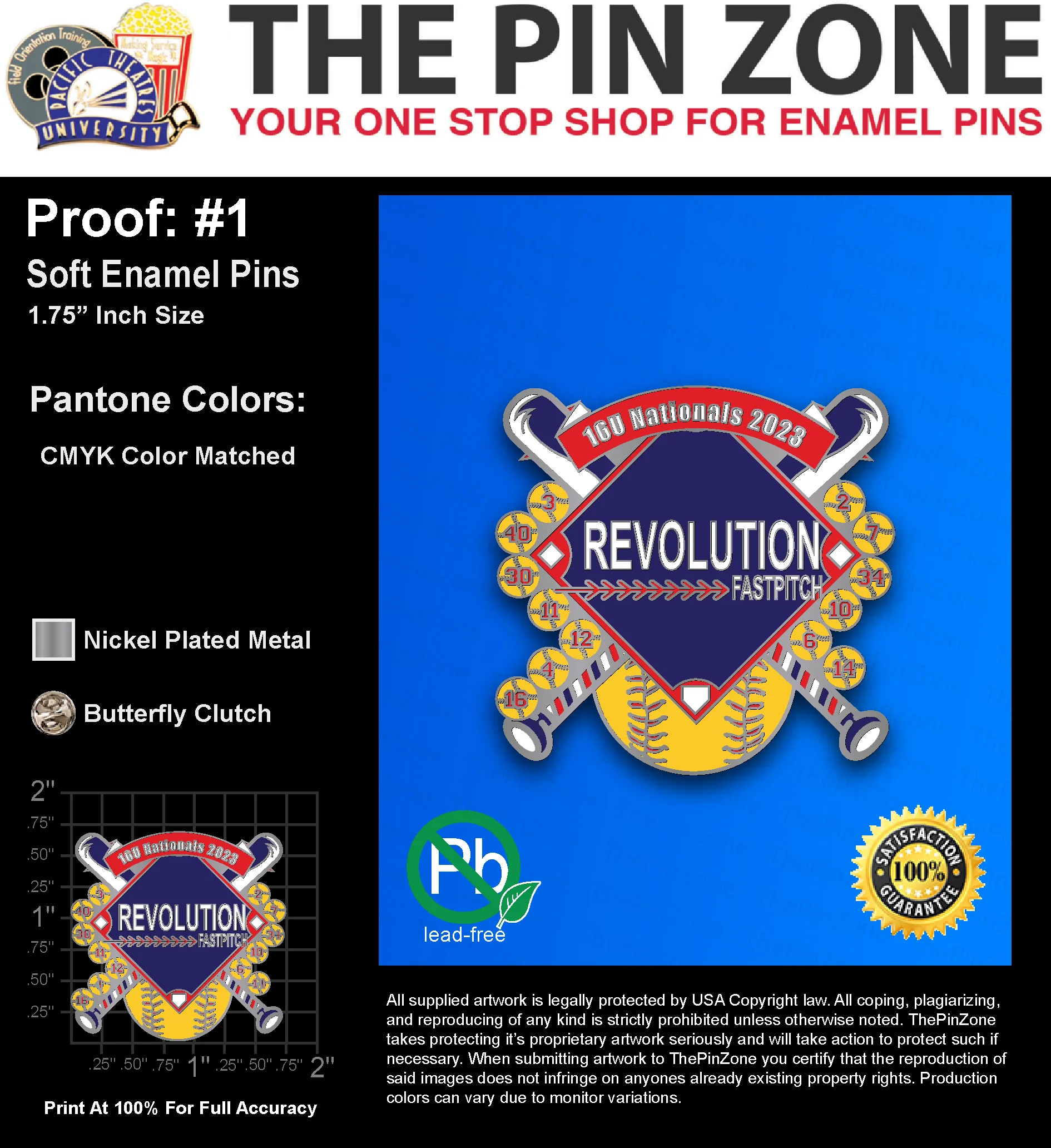 200 “DANI S” LAPEL PINS: PROOF #1