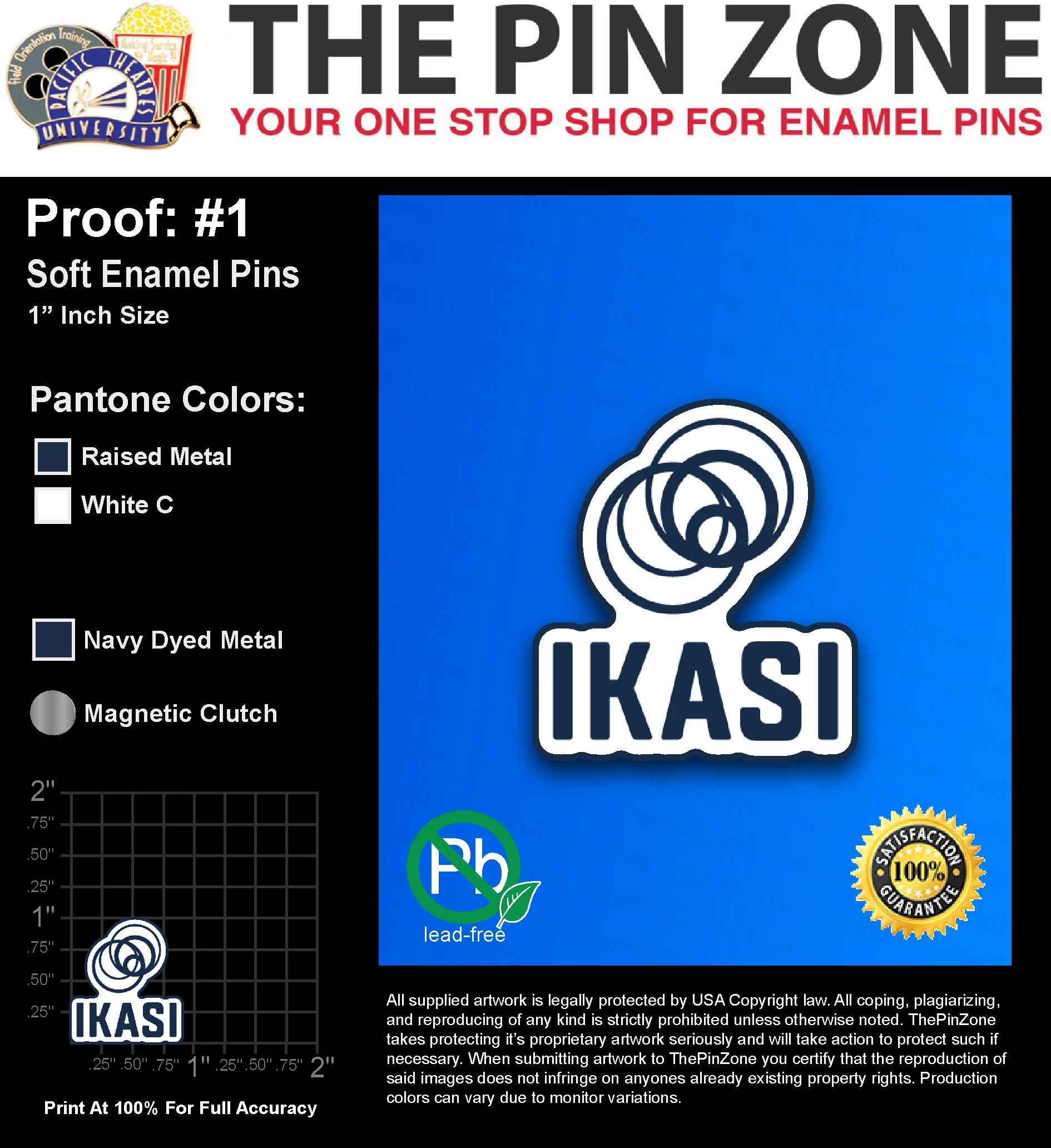 25 “DARLA I” LAPEL PINS: PROOF #1