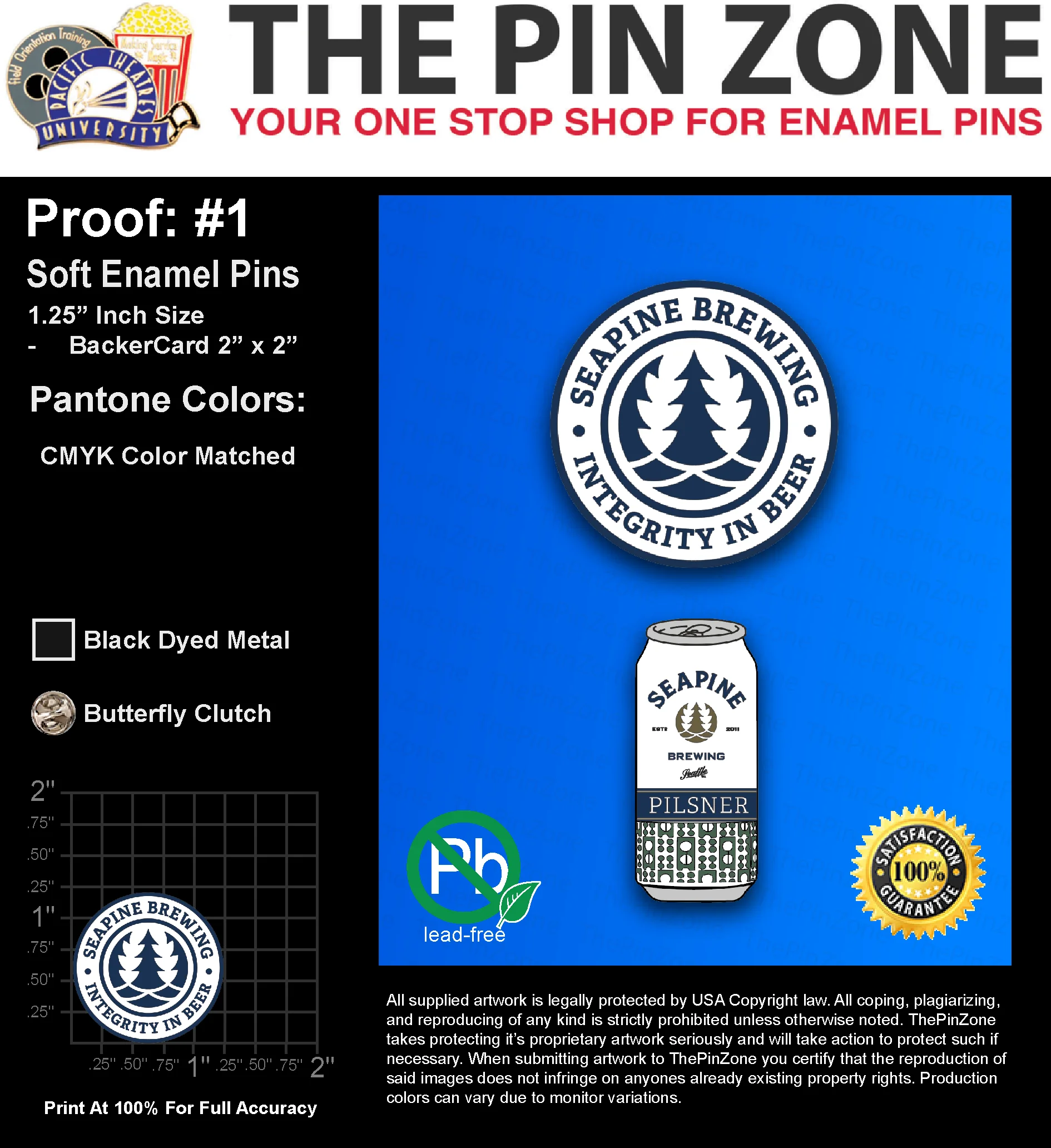 600 “DREW C” LAPEL PINS: PROOF #1