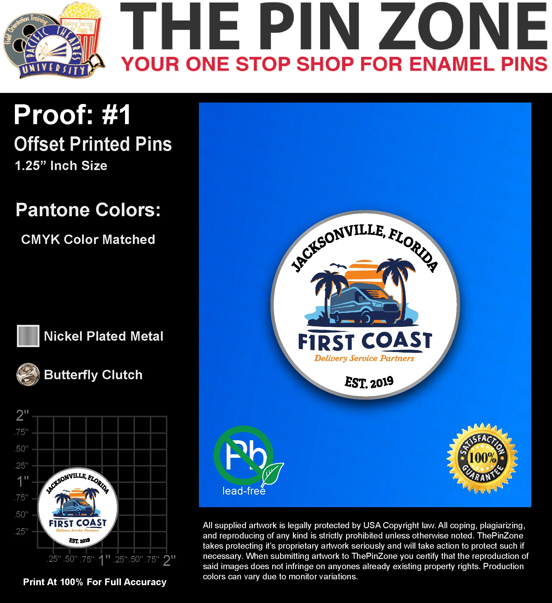 200 “GARY T” LAPEL PINS: PROOF #1