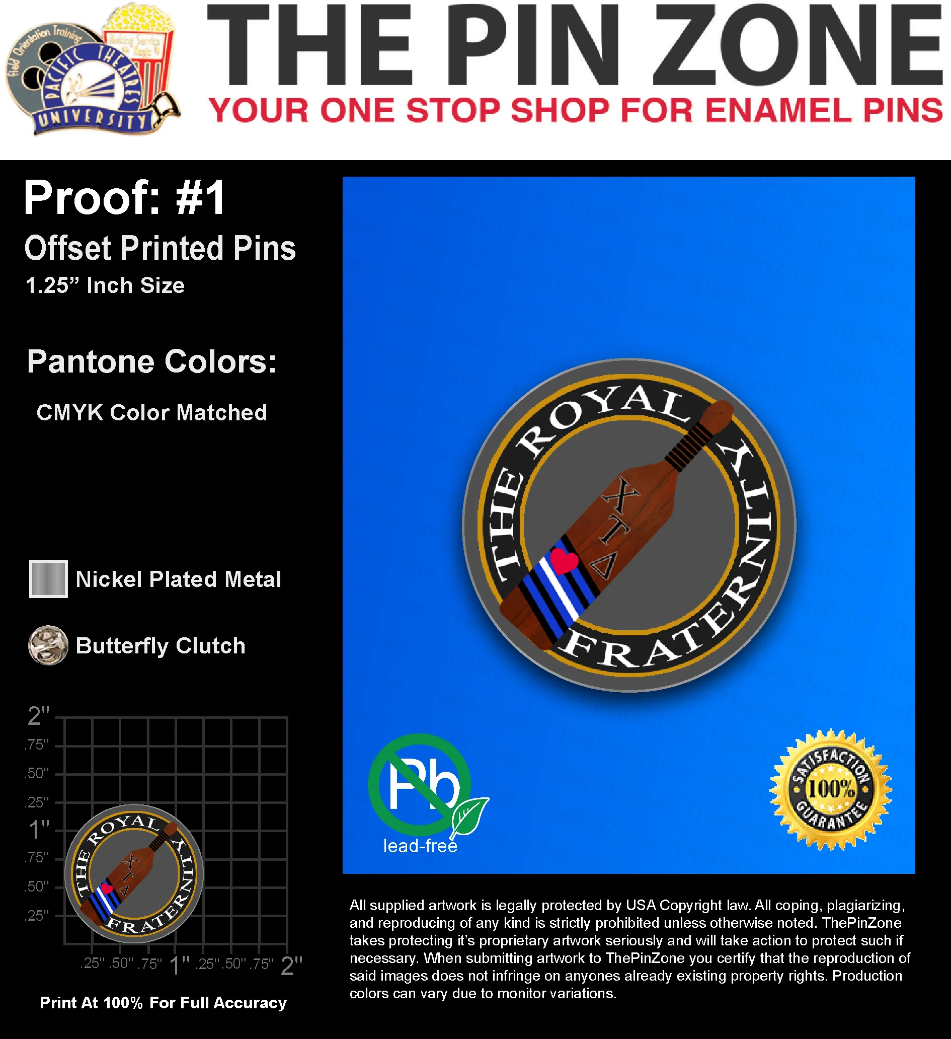 25 “GEORGE H” LAPEL PINS: PROOF #1