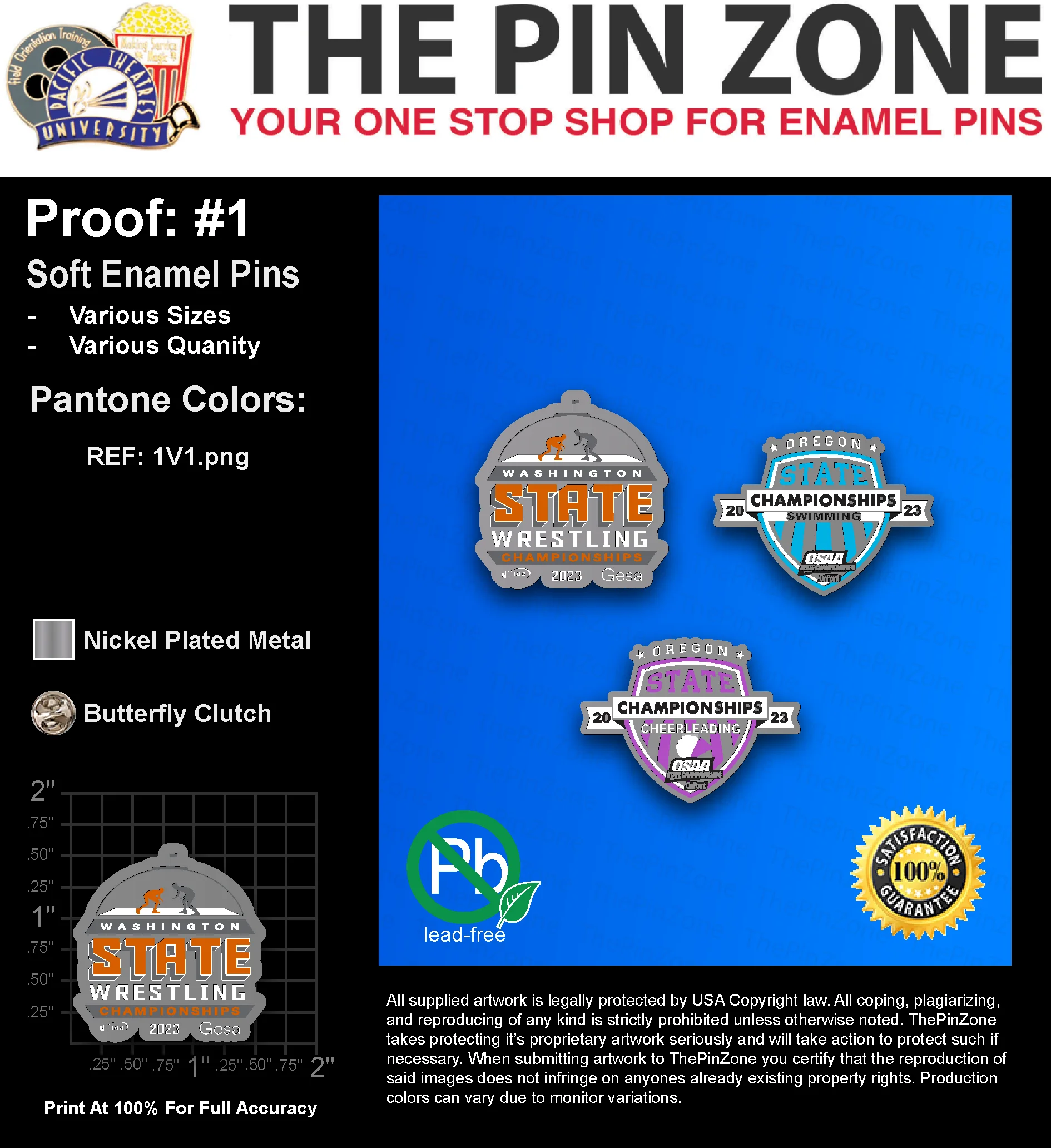 500 “KLARISSA R” LAPEL PINS: PROOF #1