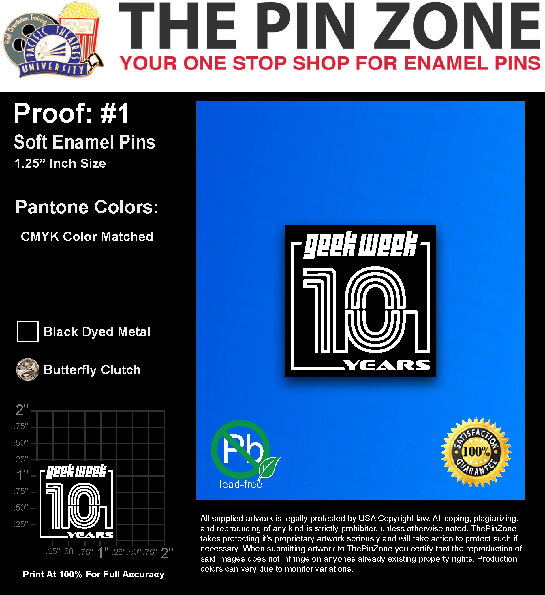 750 “KRYSTAL M” LAPEL PINS: PROOF #1