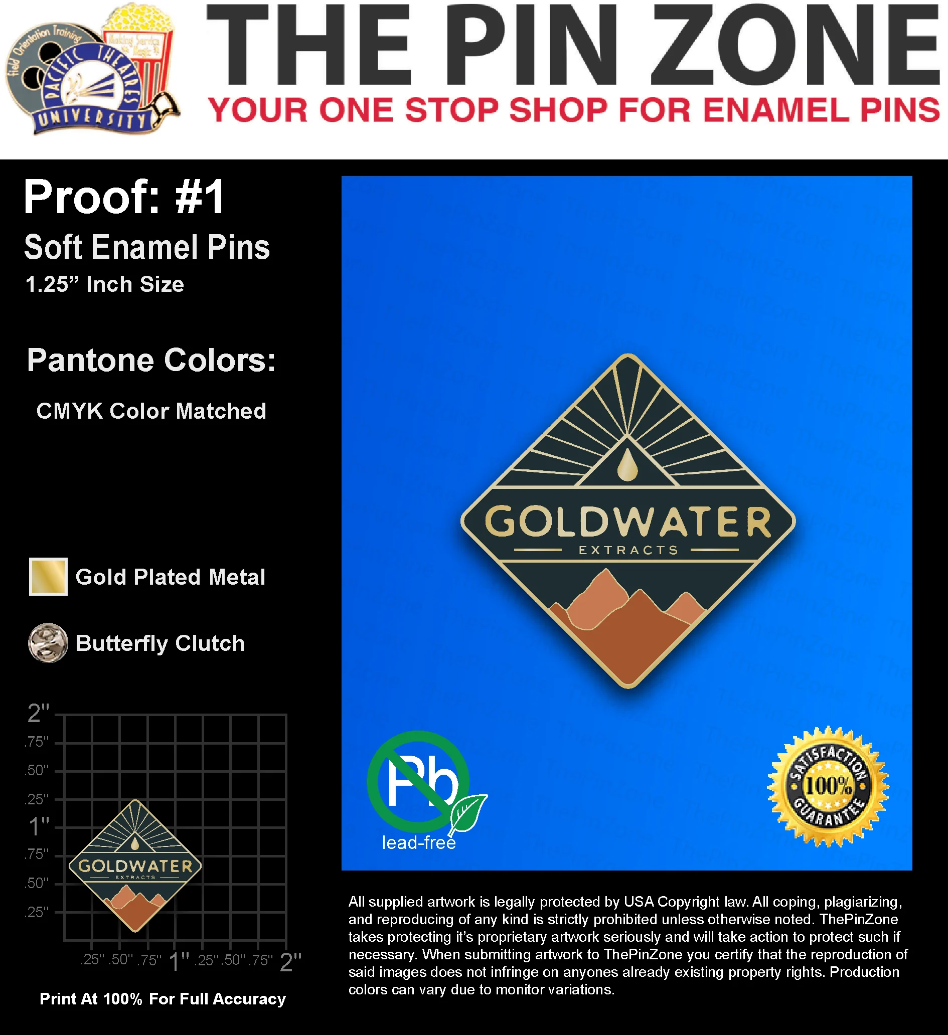 300 “KWINN M” LAPEL PINS: PROOF #1