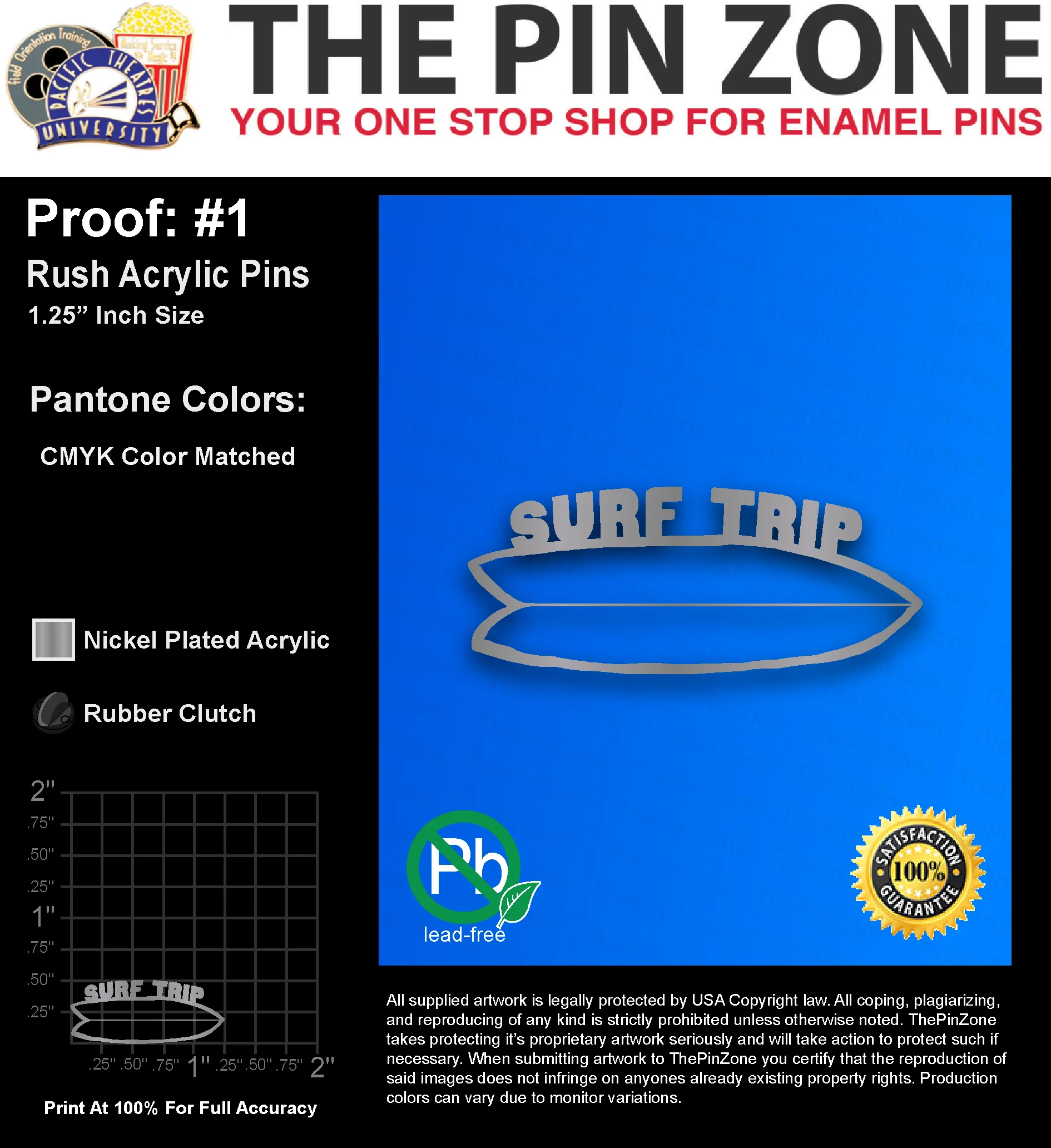50 “LARRY F” LAPEL PINS: PROOF #1