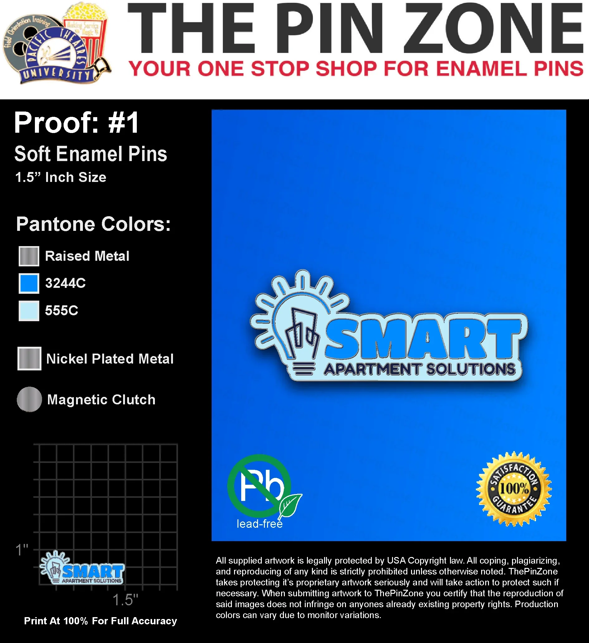 25 “MEGAN O” LAPEL PINS: PROOF #1