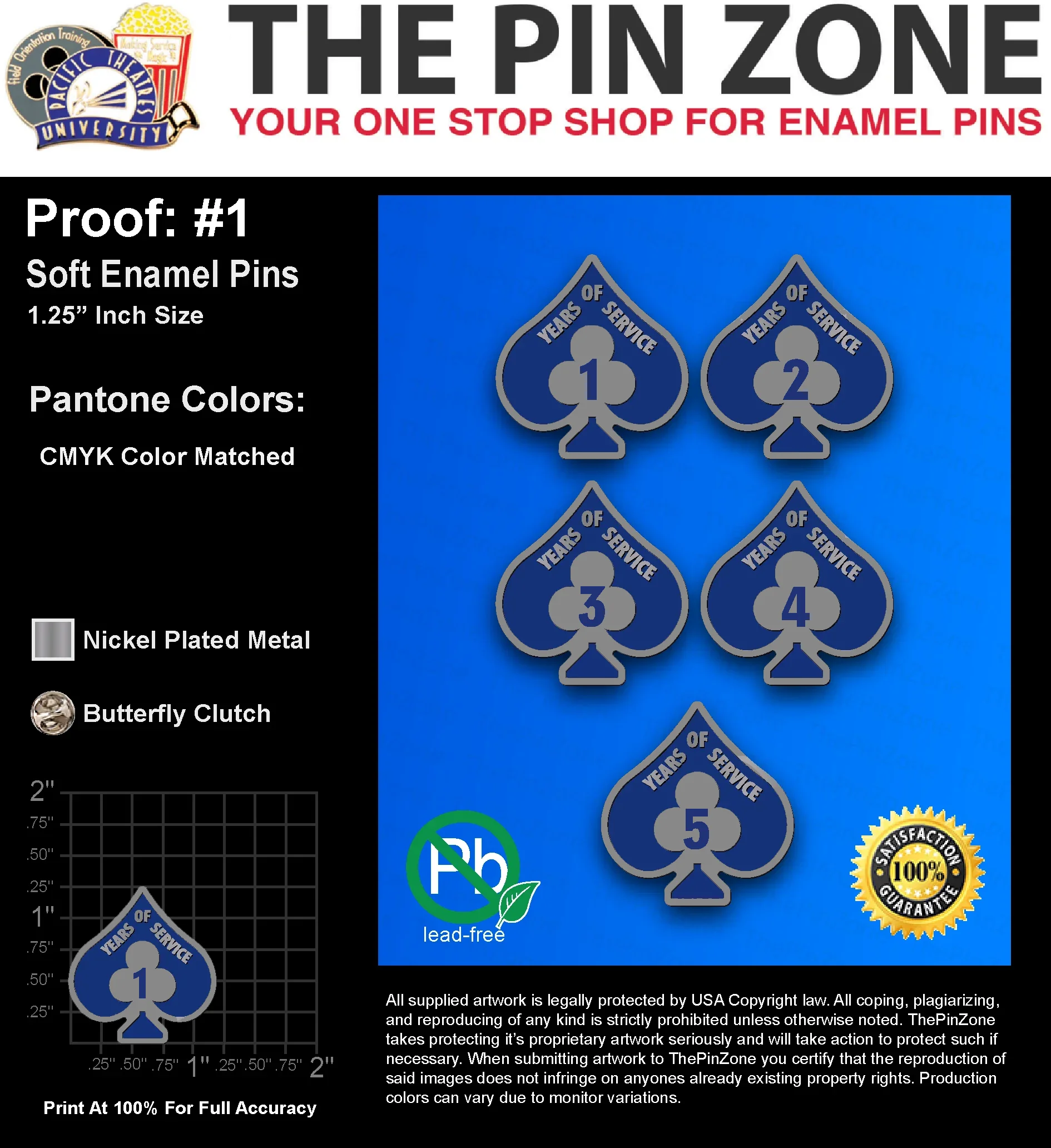 165 “MELANIE H” LAPEL PINS: PROOF #1