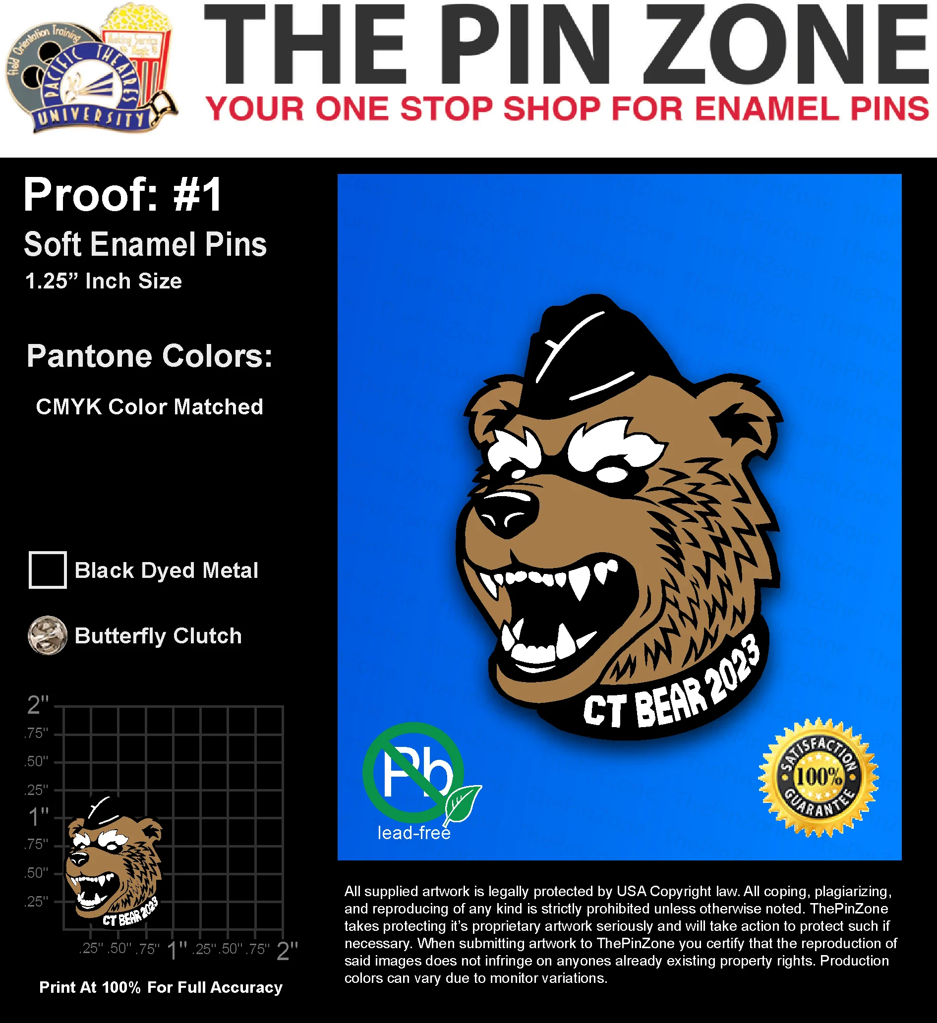 500 “MICHAEL C” LAPEL PINS: PROOF #1