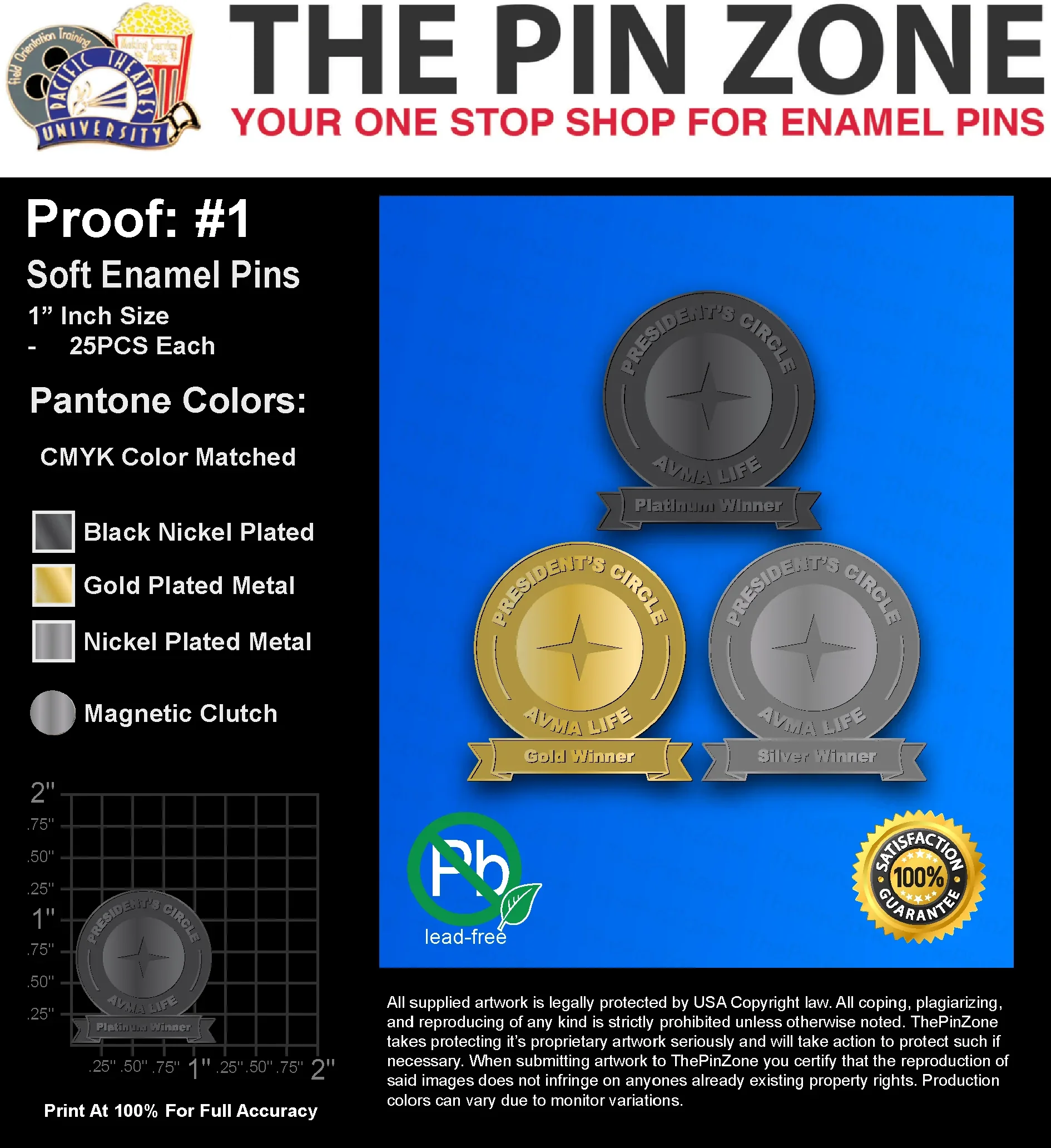 75 “NAKIA B” LAPEL PINS: PROOF #1