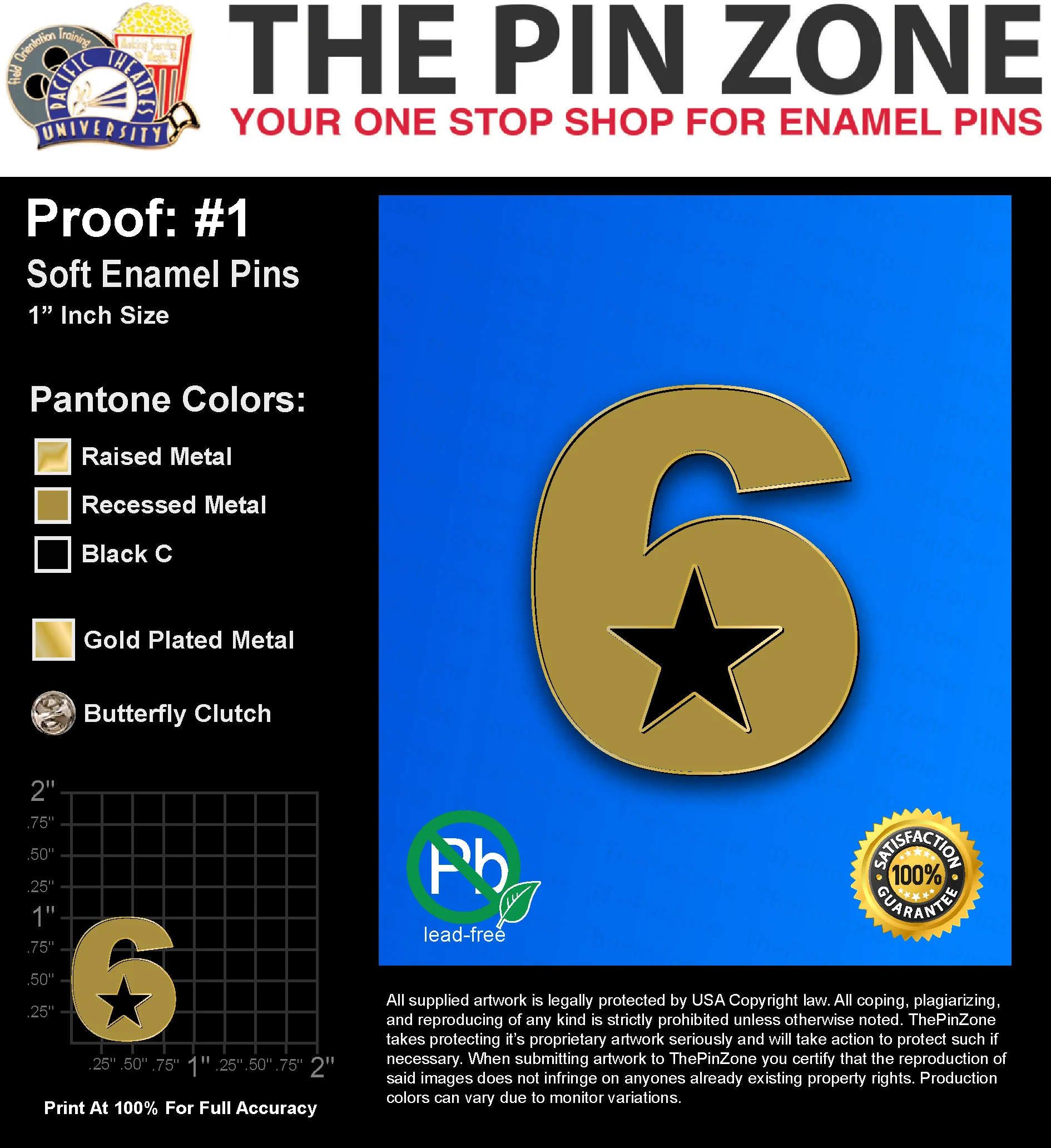 25 “RYAN S” LAPEL PINS: PROOF #1