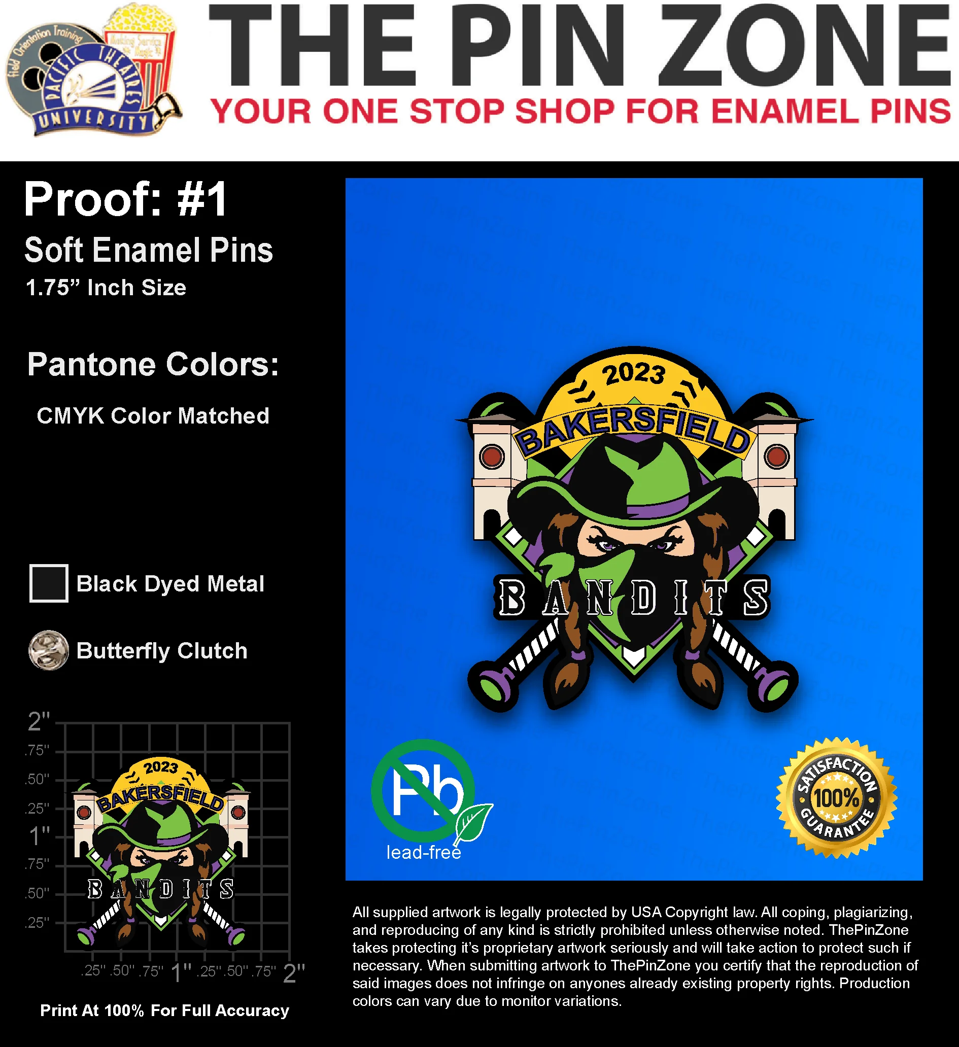600 “RYAN S” LAPEL PINS: PROOF #1