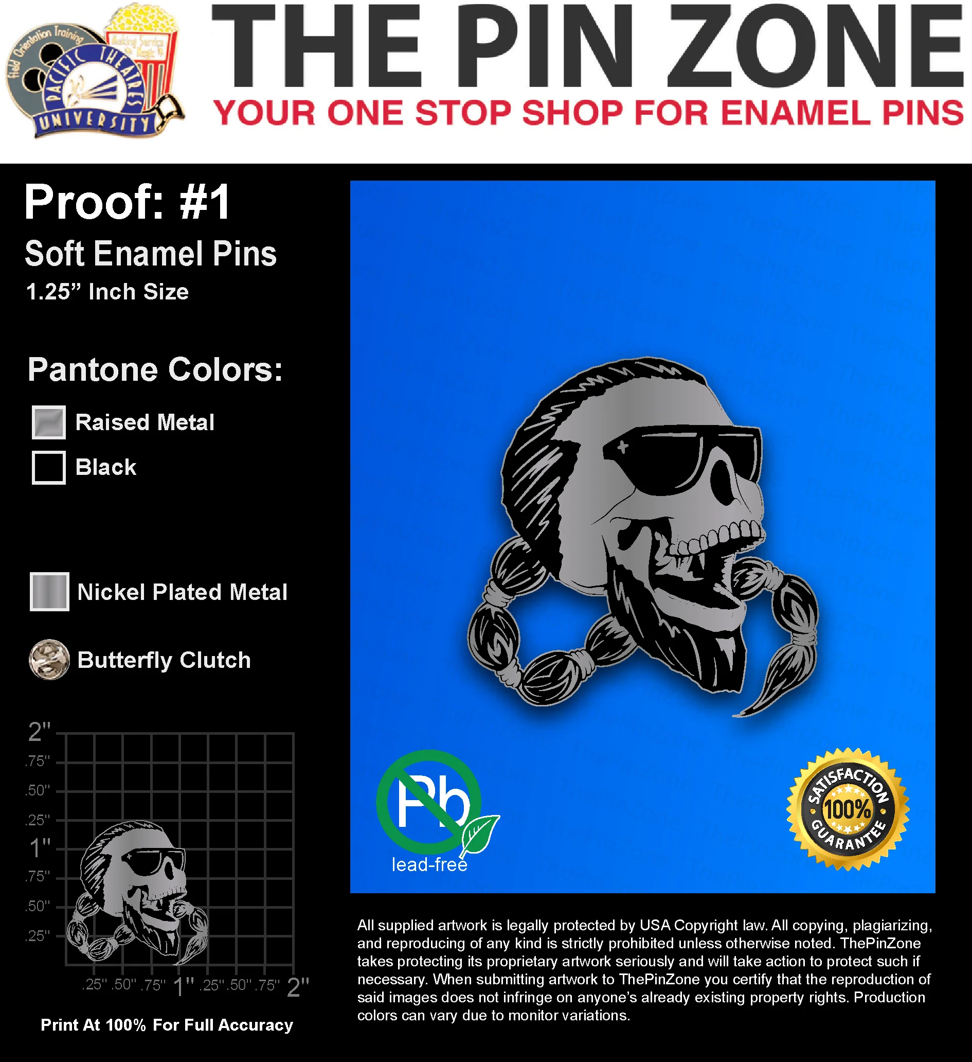 500 “CAMERON C” LAPEL PINS: PROOF #1