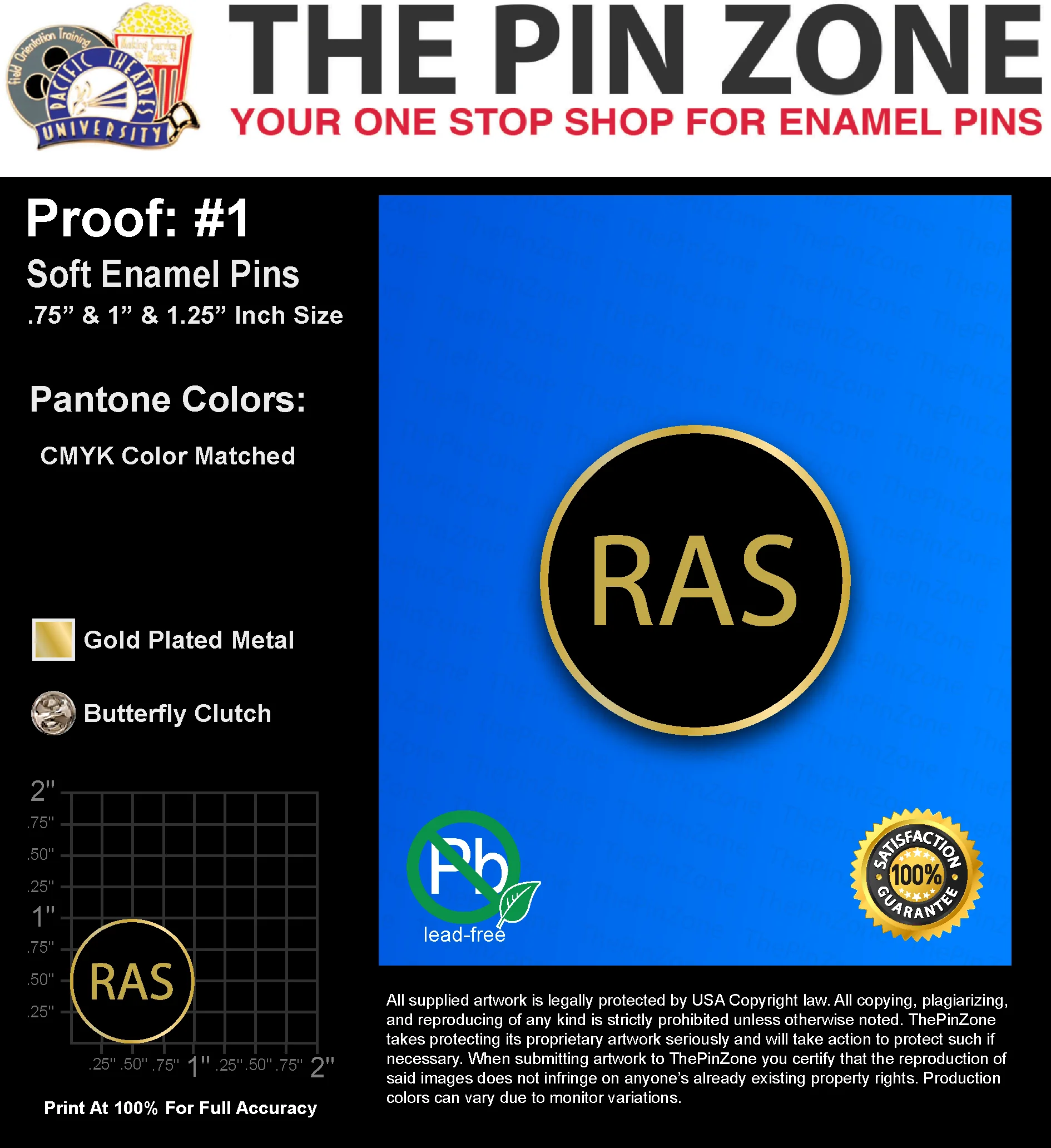 130 “ERIN C” LAPEL PINS: PROOF #1