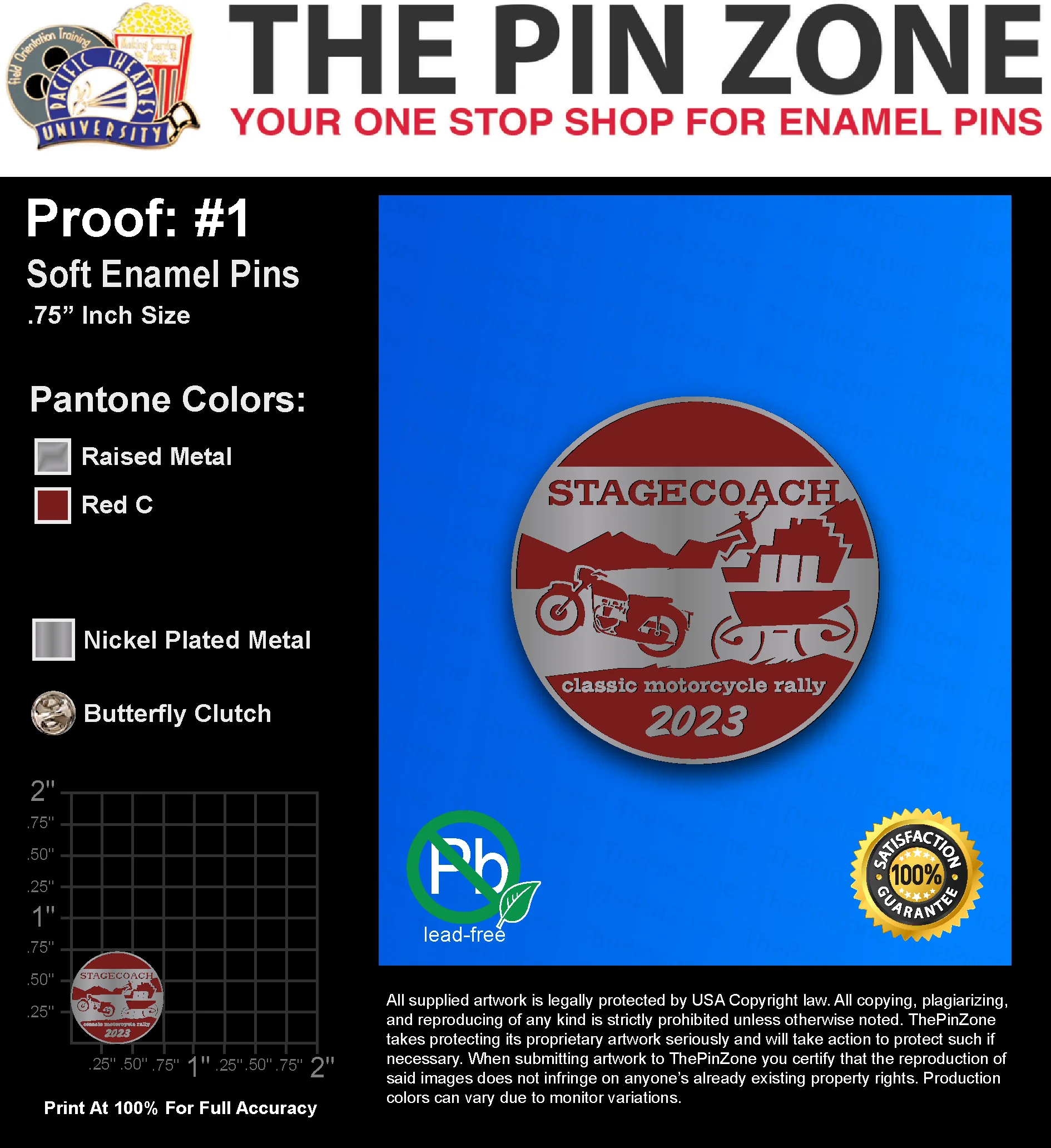 200 “GEOFF” LAPEL PINS: PROOF #1